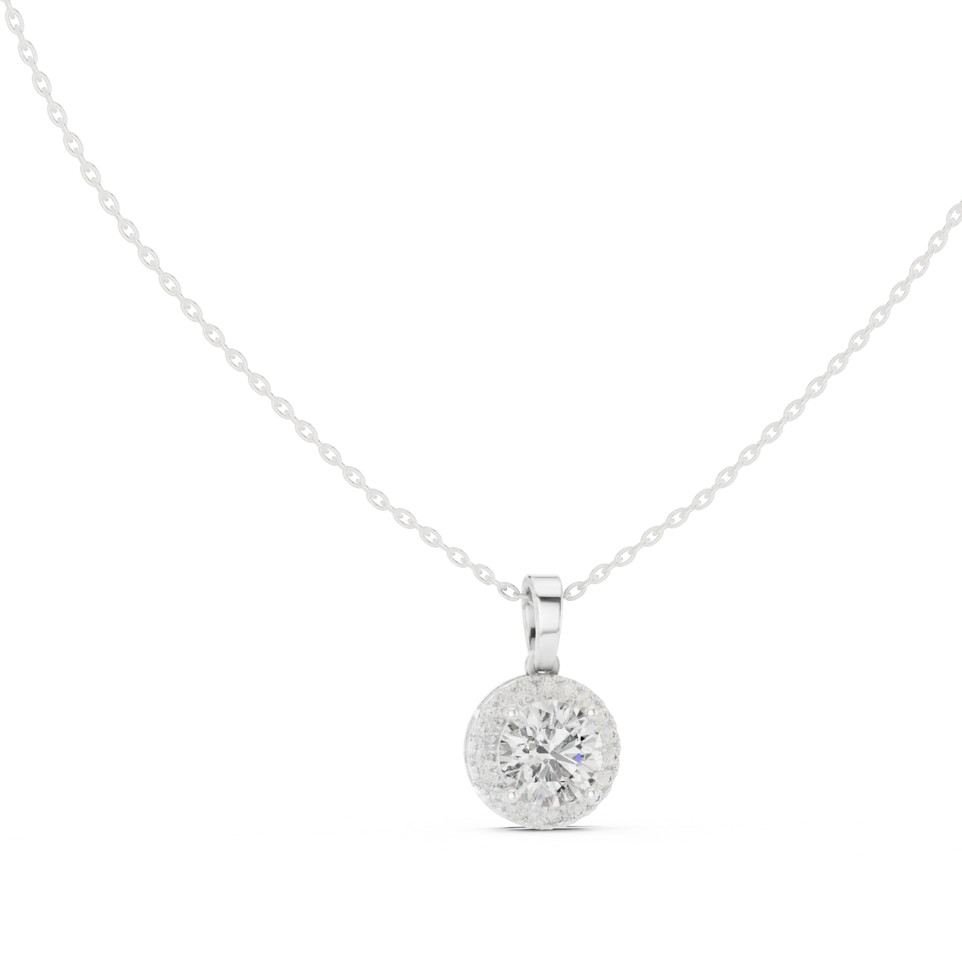 Celestial Round Brilliant Halo Pendant