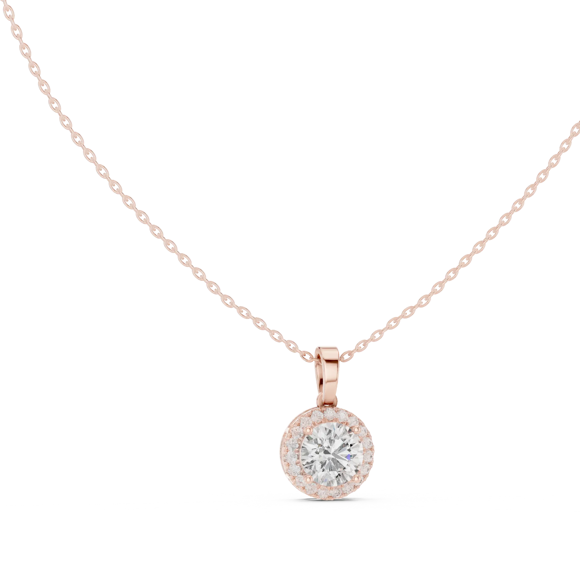 Celestial Round Brilliant Halo Pendant