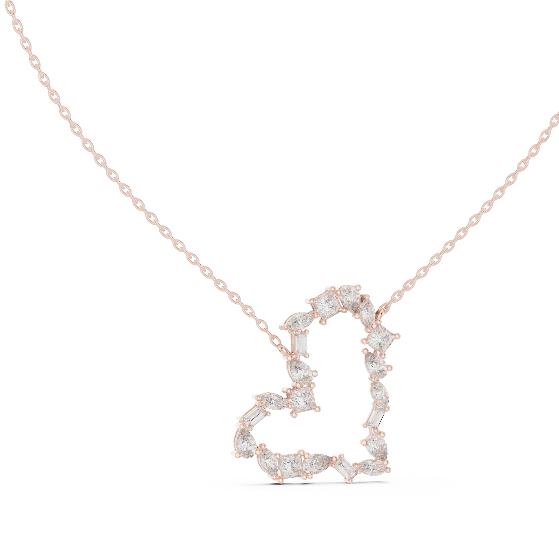 Sonata Multi Cut Heart Necklace
