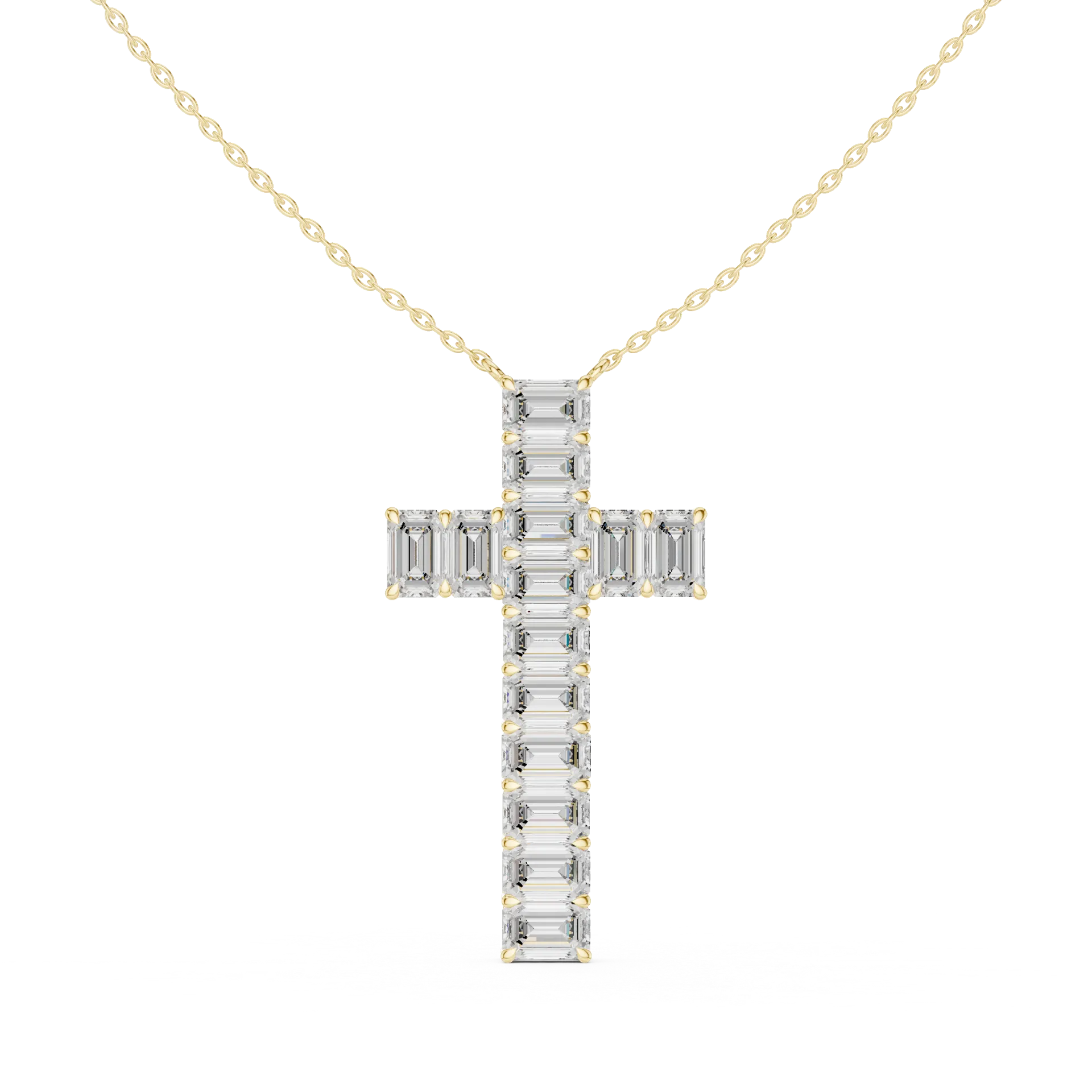 Divina Emerald Collet Cross Pendant