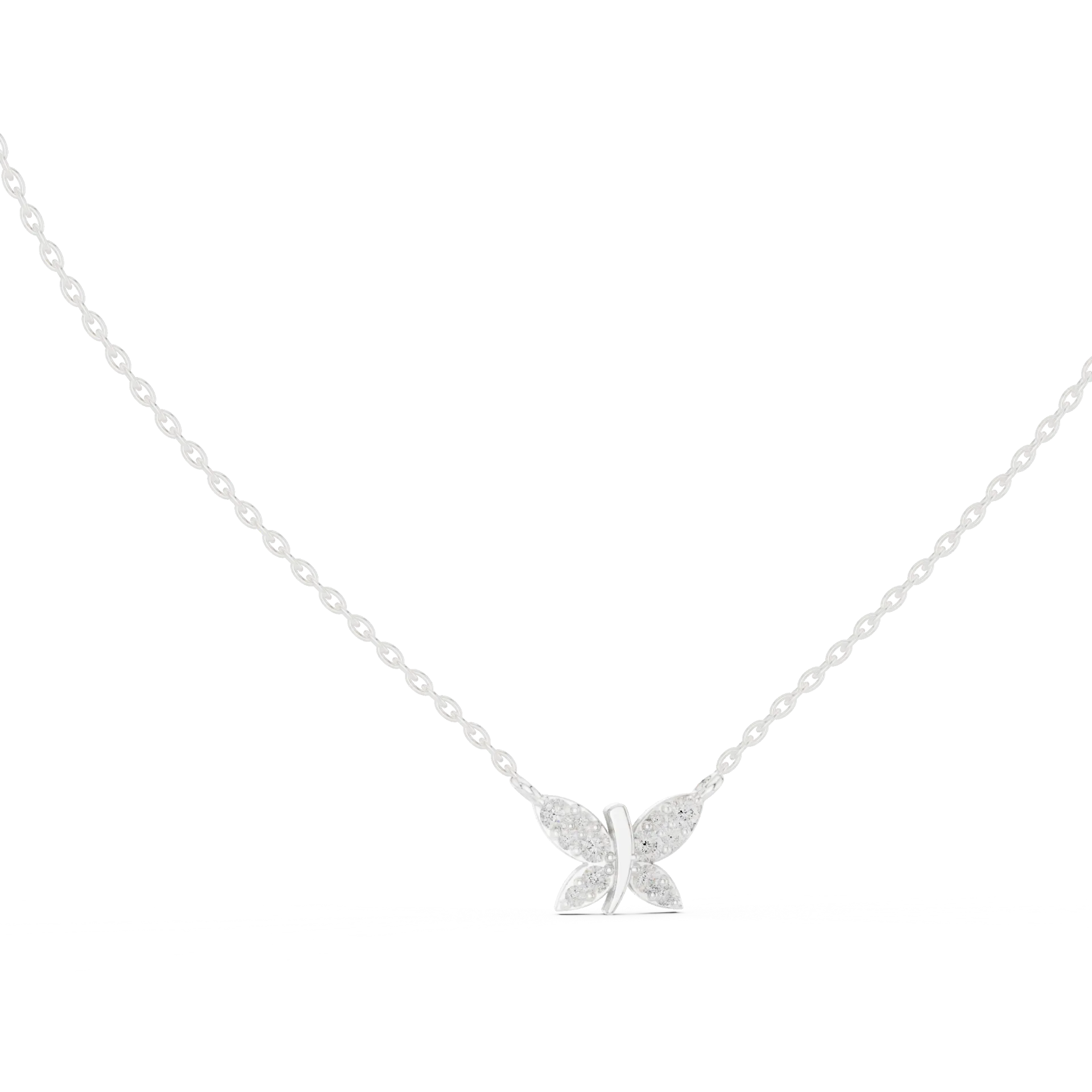 Psyche Pavé Diamond Butterfly Pendant