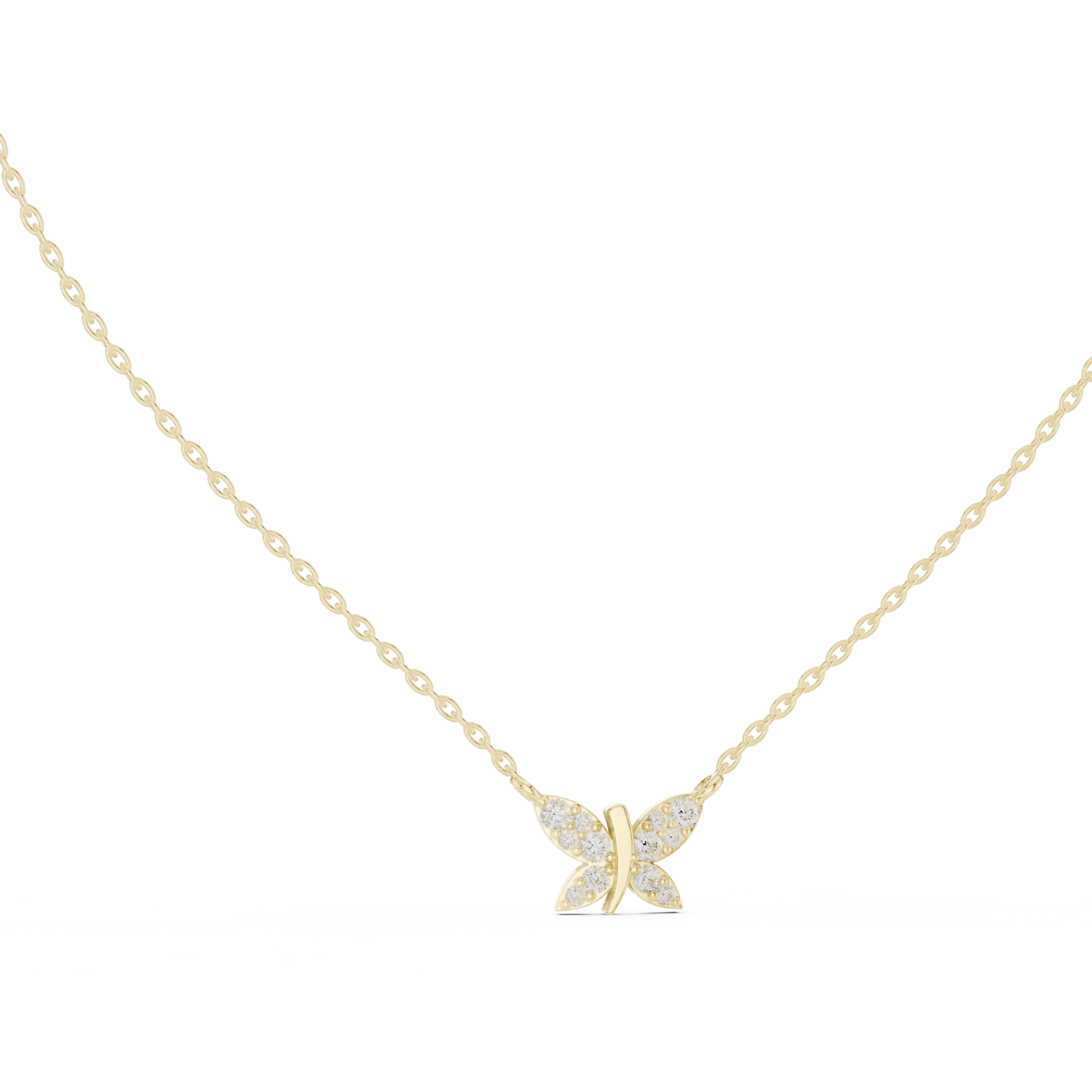 Psyche Pavé Diamond Butterfly Pendant