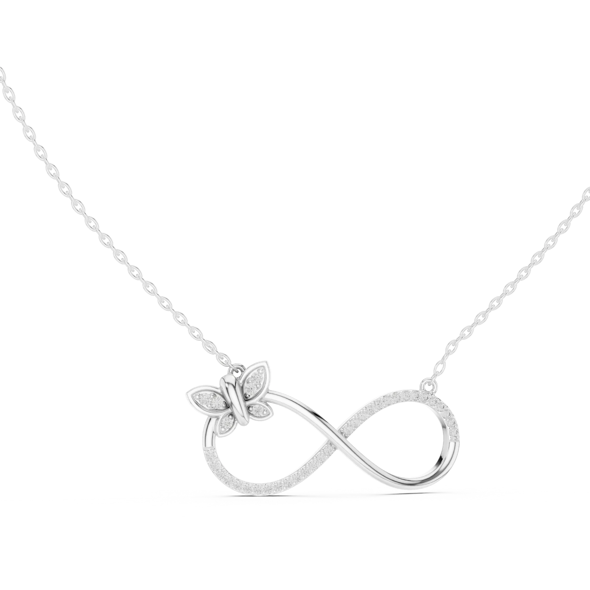 Aeterna Butterfly Infinity Diamond Pendant