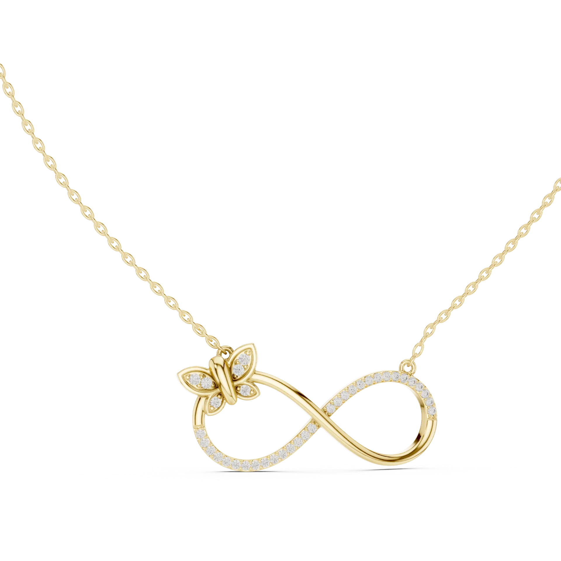 Aeterna Butterfly Infinity Diamond Pendant