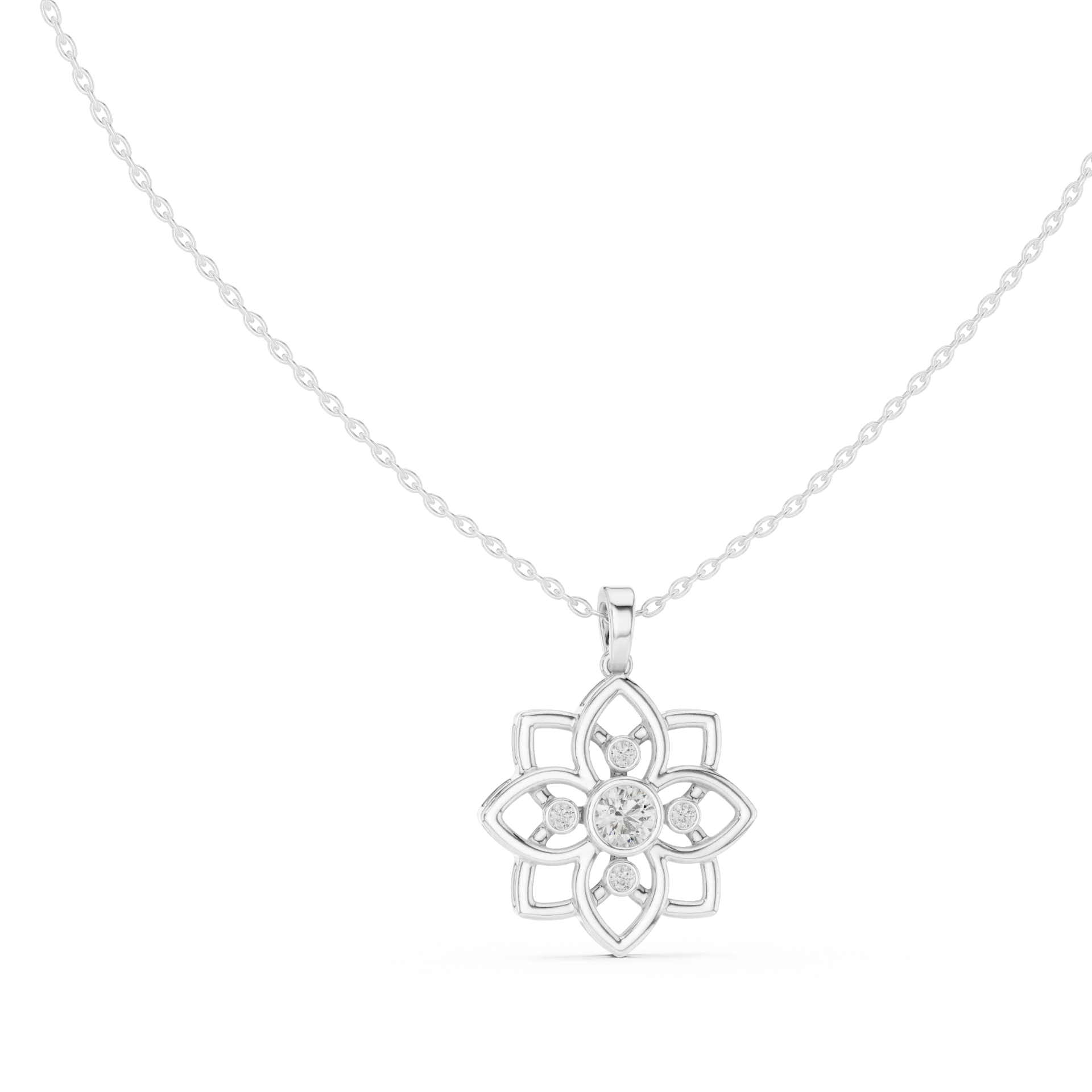 Stella Bezel Floral Star Pendant