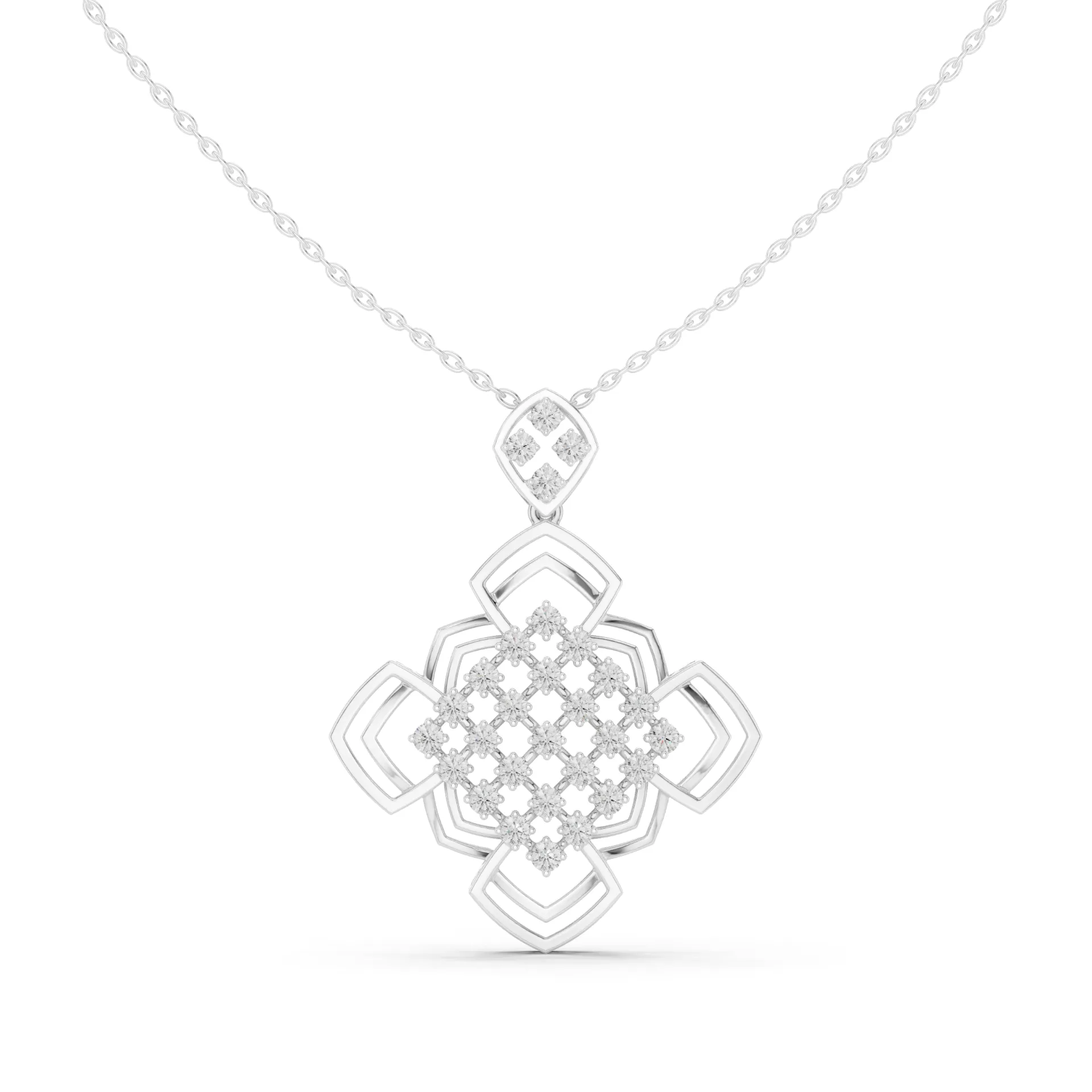 Imperia Geometric Rhombus Cluster Pendant
