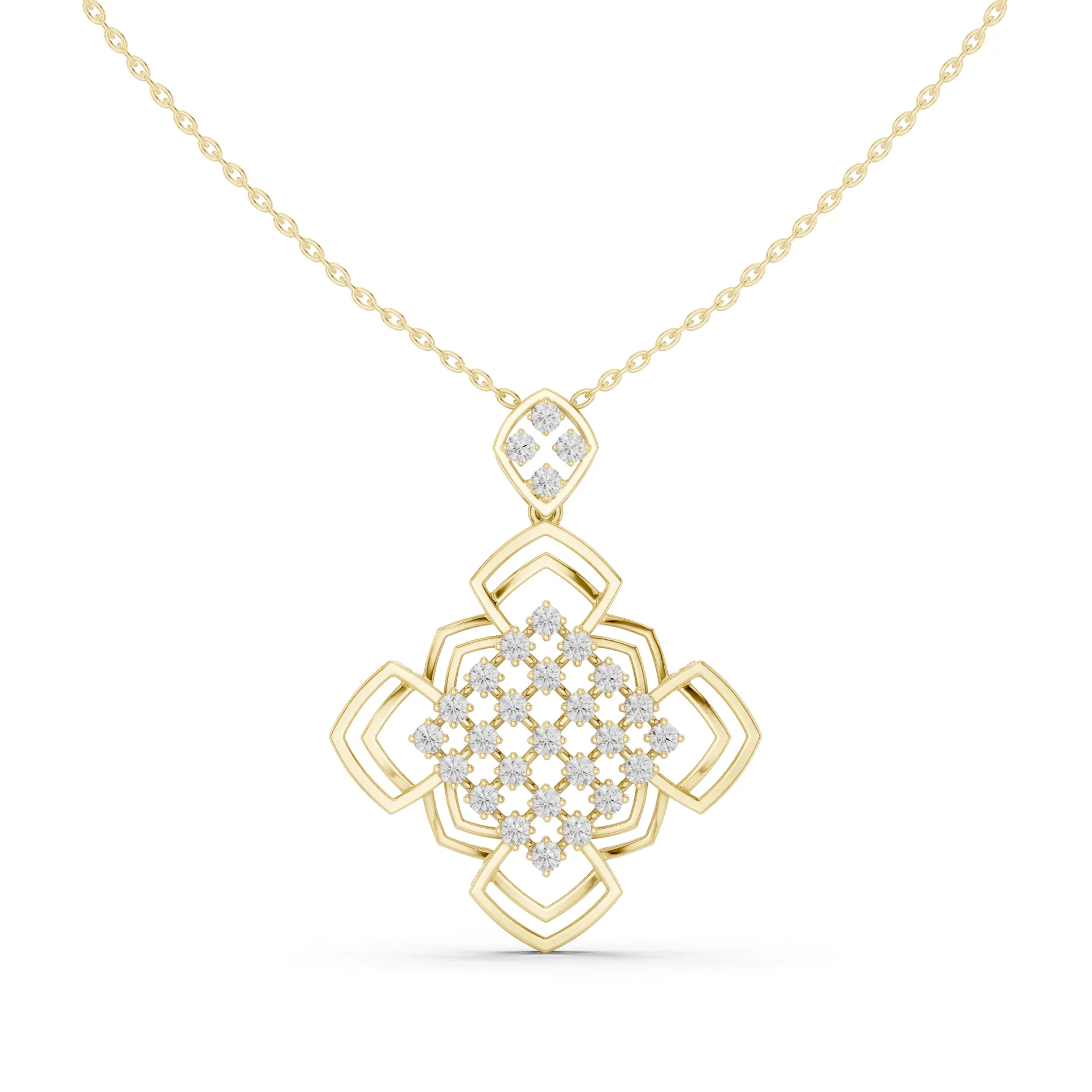 Imperia Geometric Rhombus Cluster Pendant