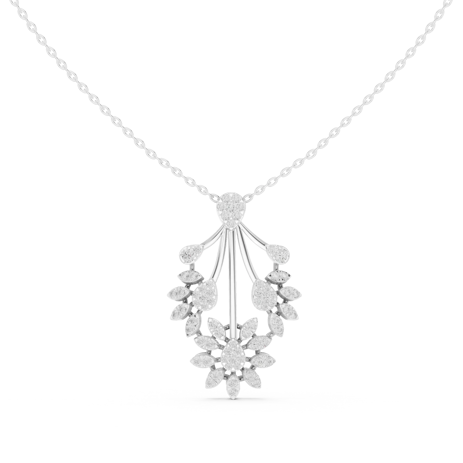 Lyre Blossom Diamond Fashion Pendant
