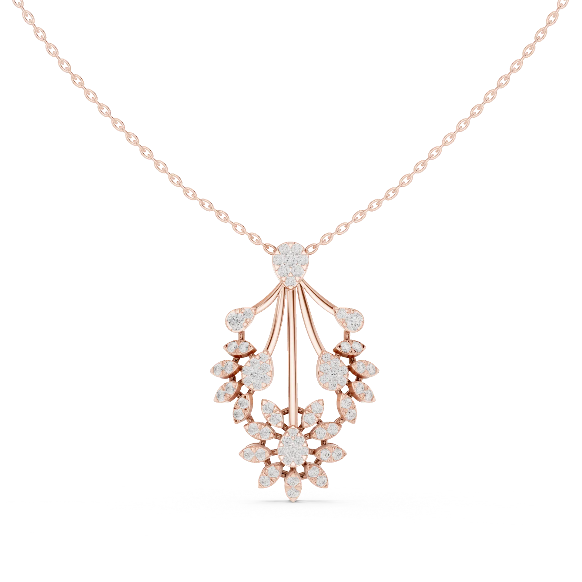 Lyre Blossom Diamond Fashion Pendant