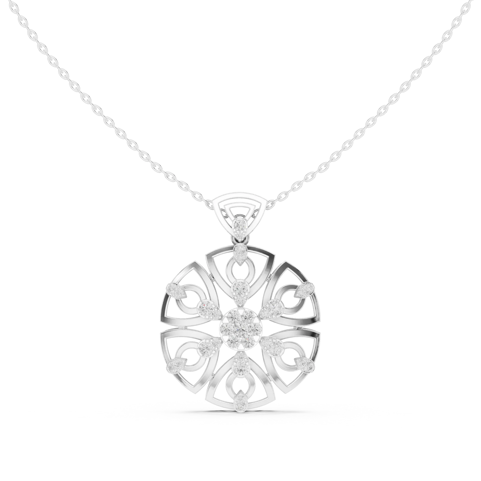 Mandala Starburst Diamond Fashion Pendant