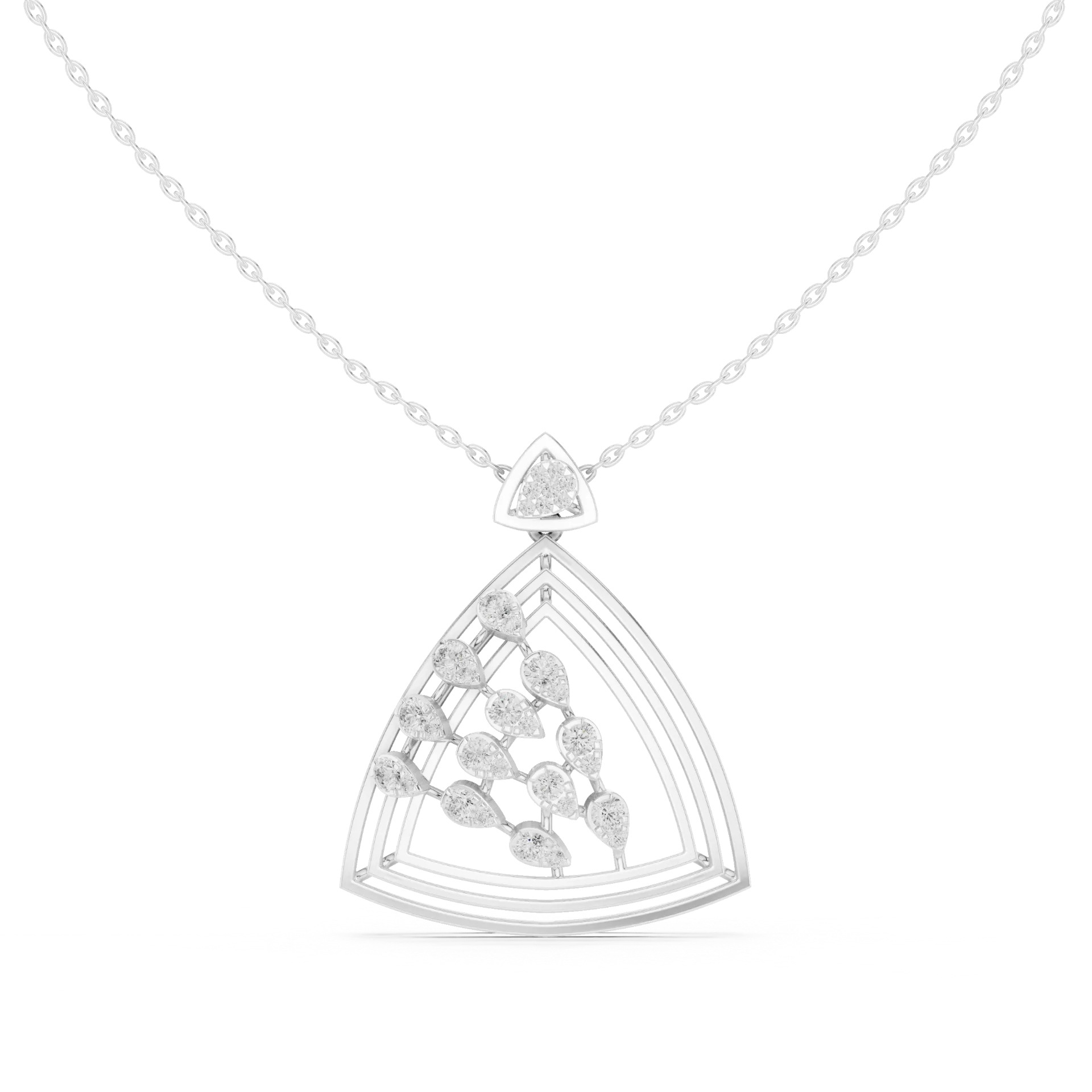 Tiered Triangle Diamond Fashion Pendant