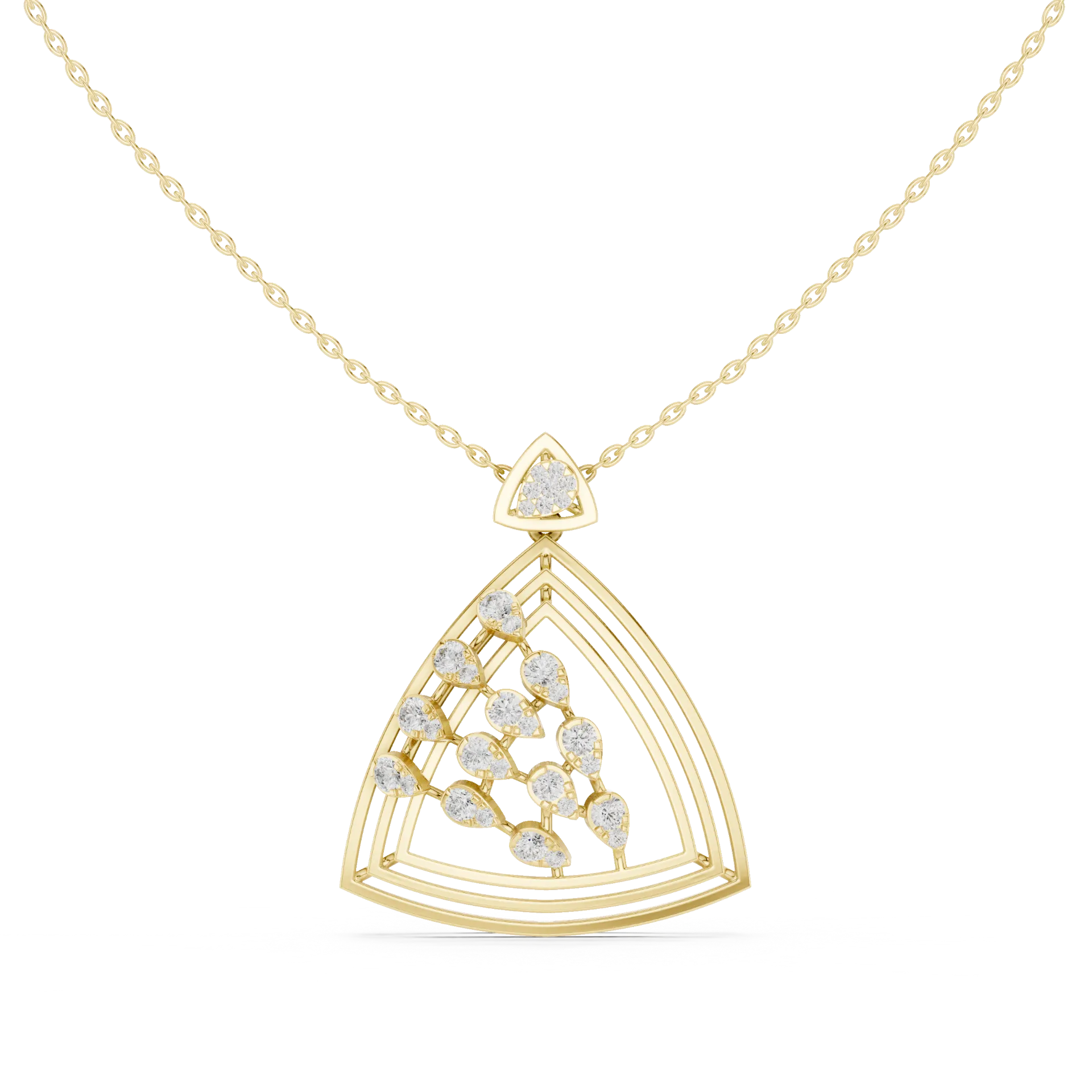 Tiered Triangle Diamond Fashion Pendant