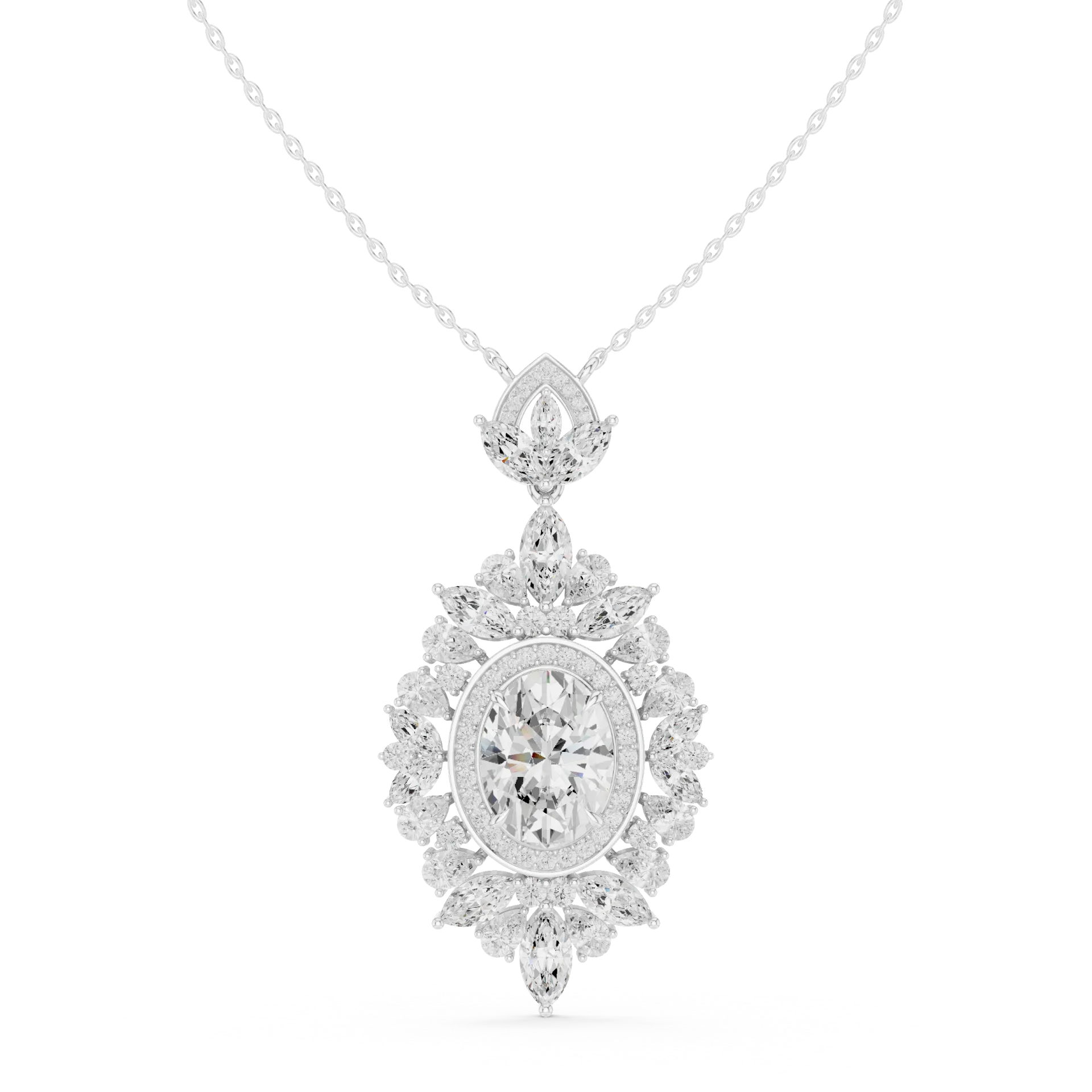 Royal Sapphire Sunburst Fashion Pendant