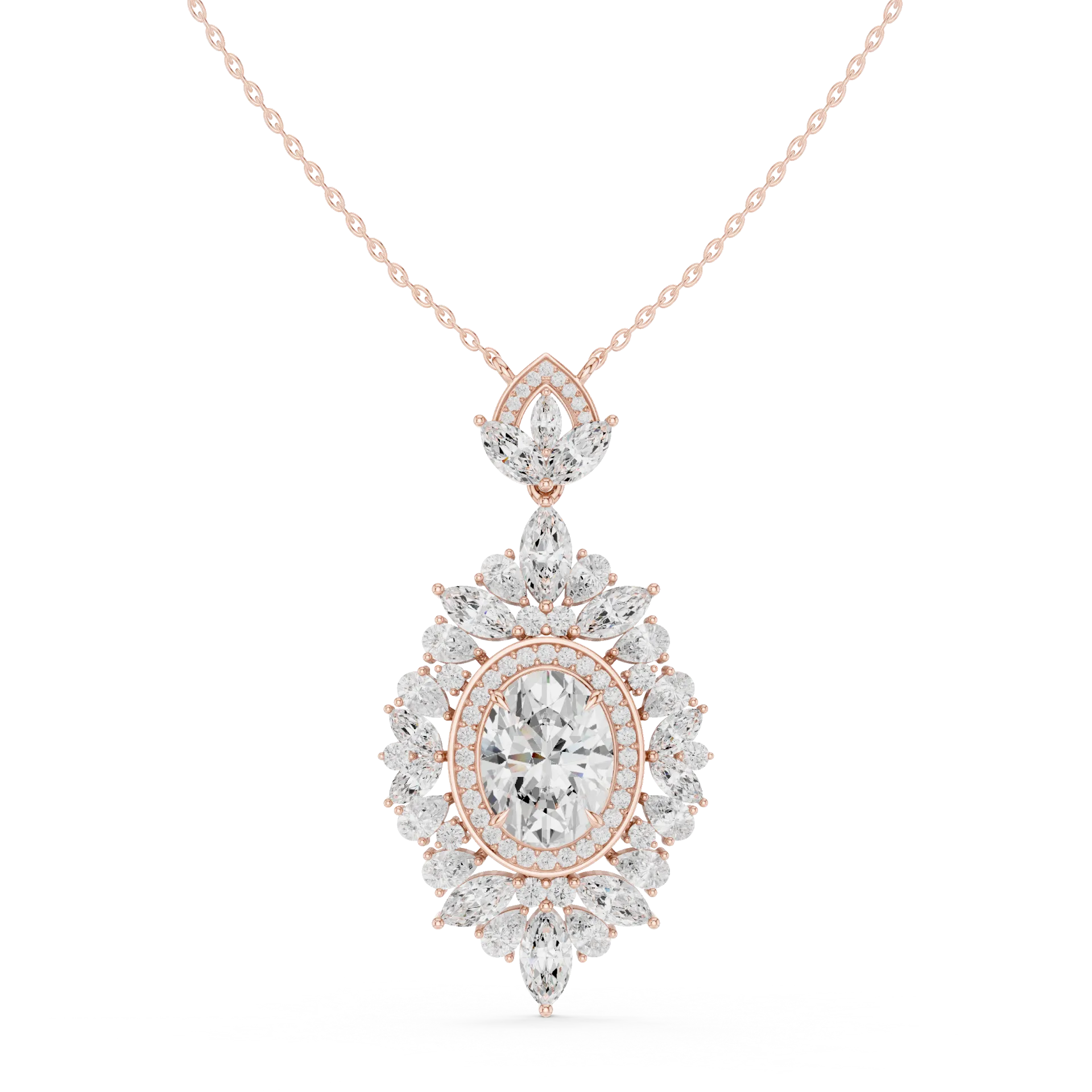 Royal Sapphire Sunburst Fashion Pendant