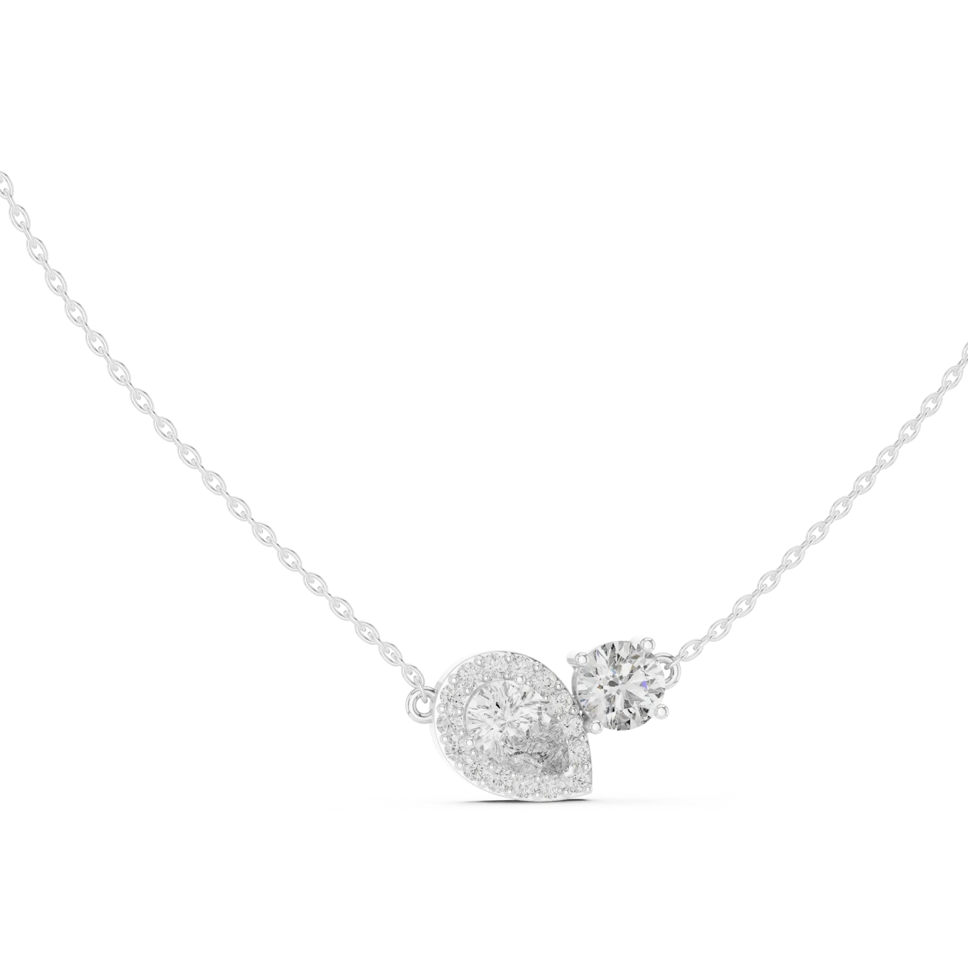 Halo Pear Round Fashion Pendant