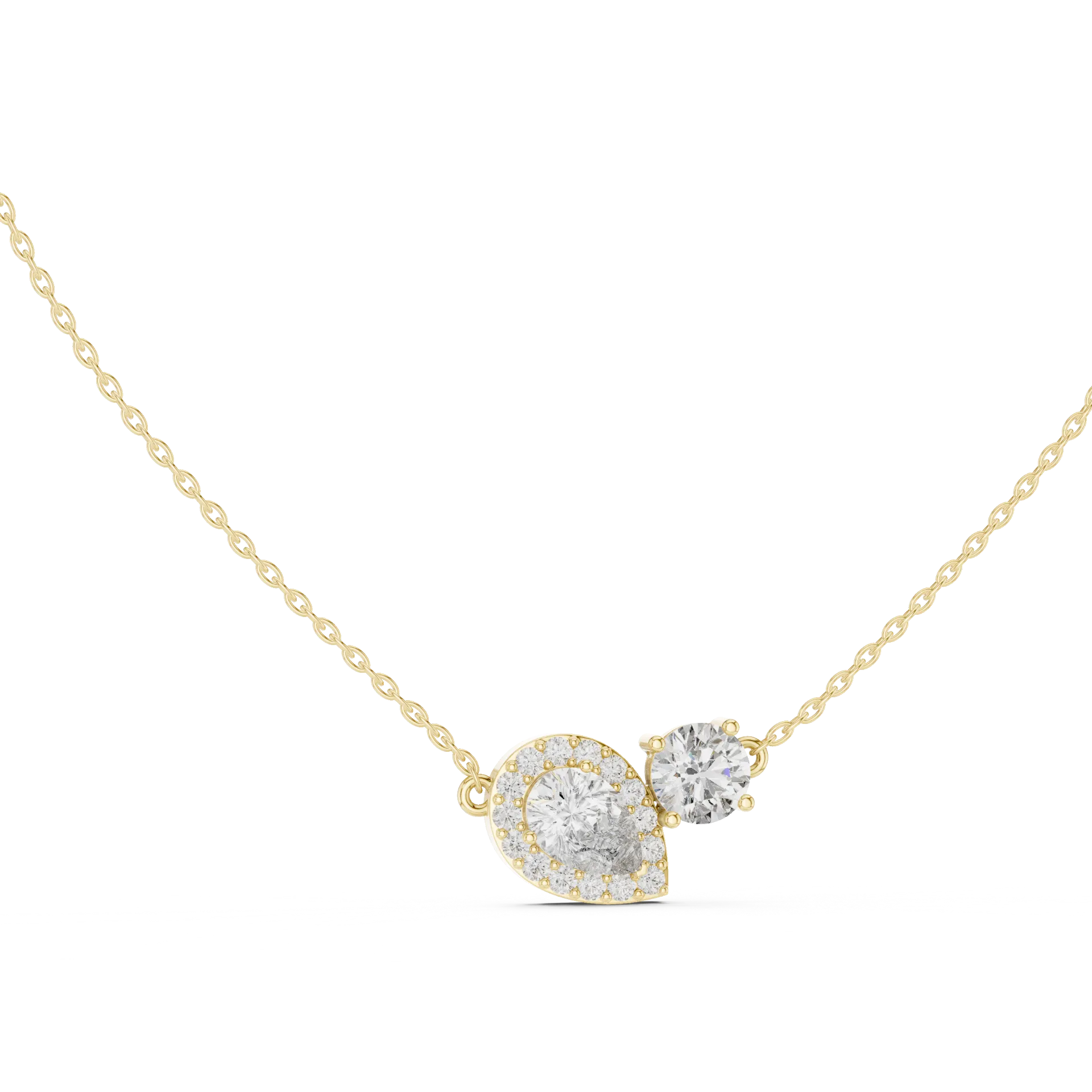 Halo Pear Round Fashion Pendant