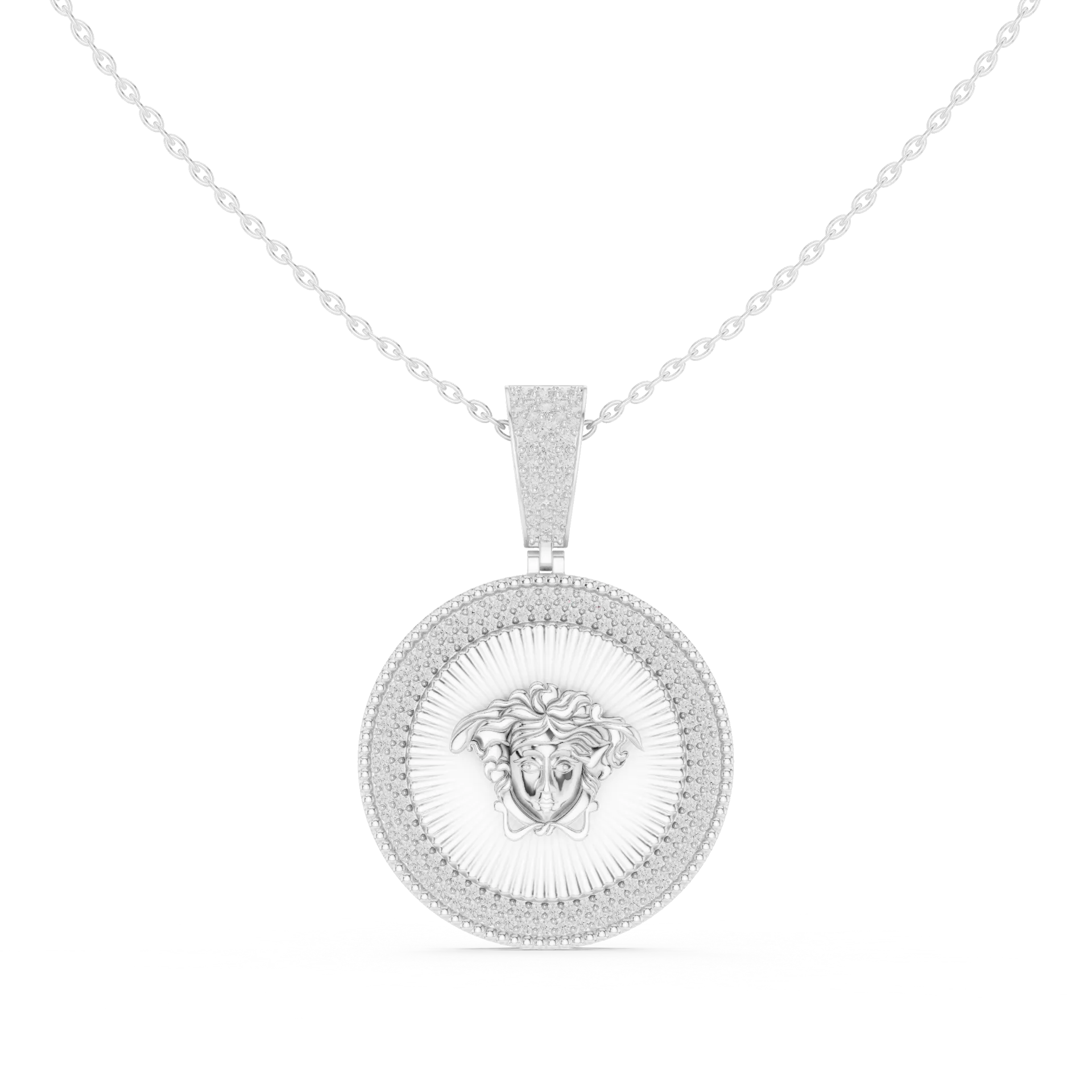 Medusa Sunburst Diamond Fashion Pendant