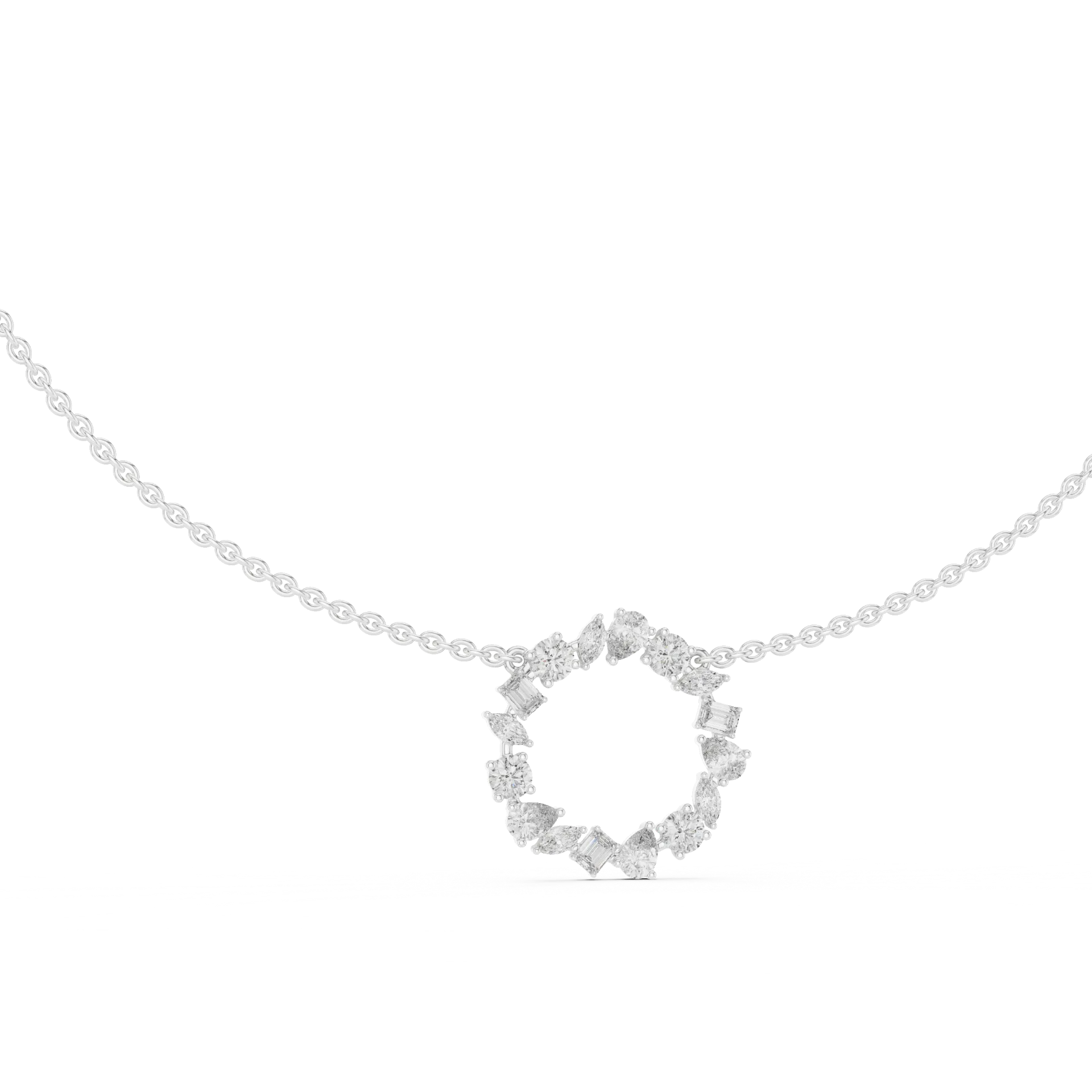 Multi-Shape Mosaic Circle Fashion Pendant