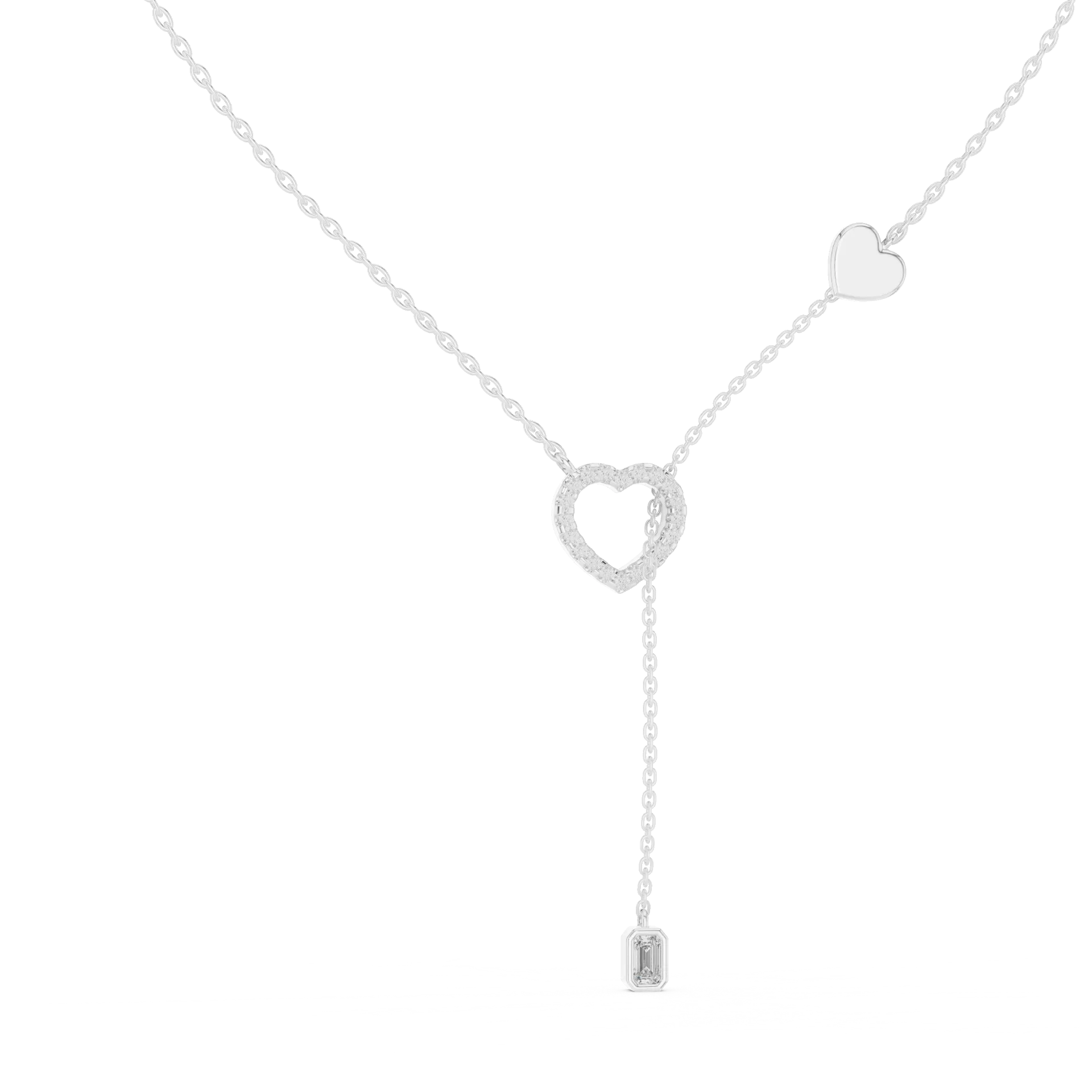 Heart Gemstone Lariat Fashion Pendant
