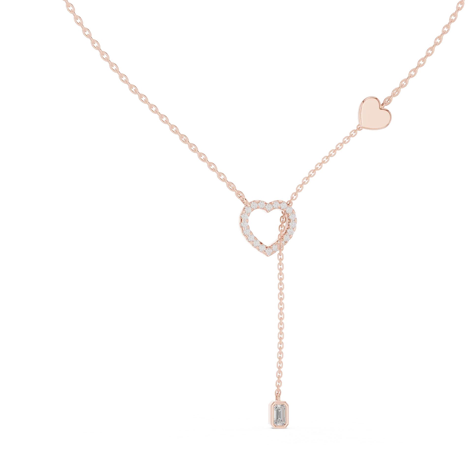 Heart Gemstone Lariat Fashion Pendant