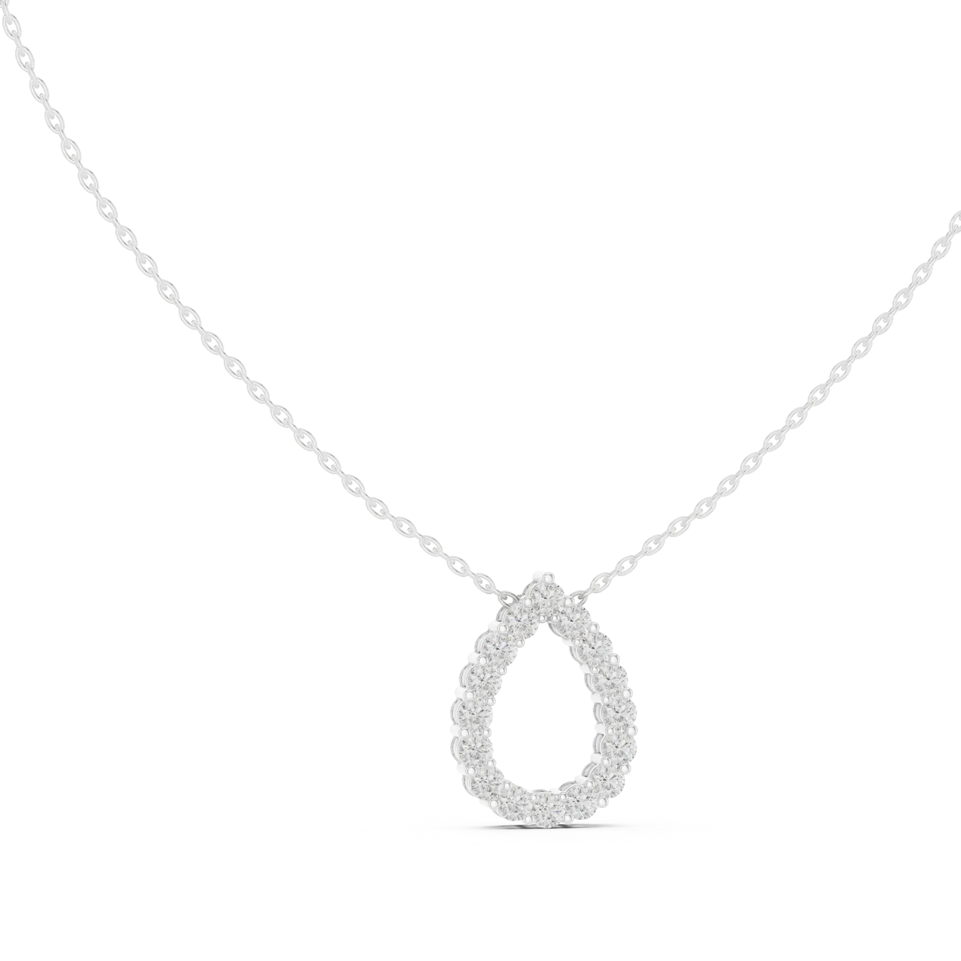 Open Teardrop Diamond Fashion Pendant