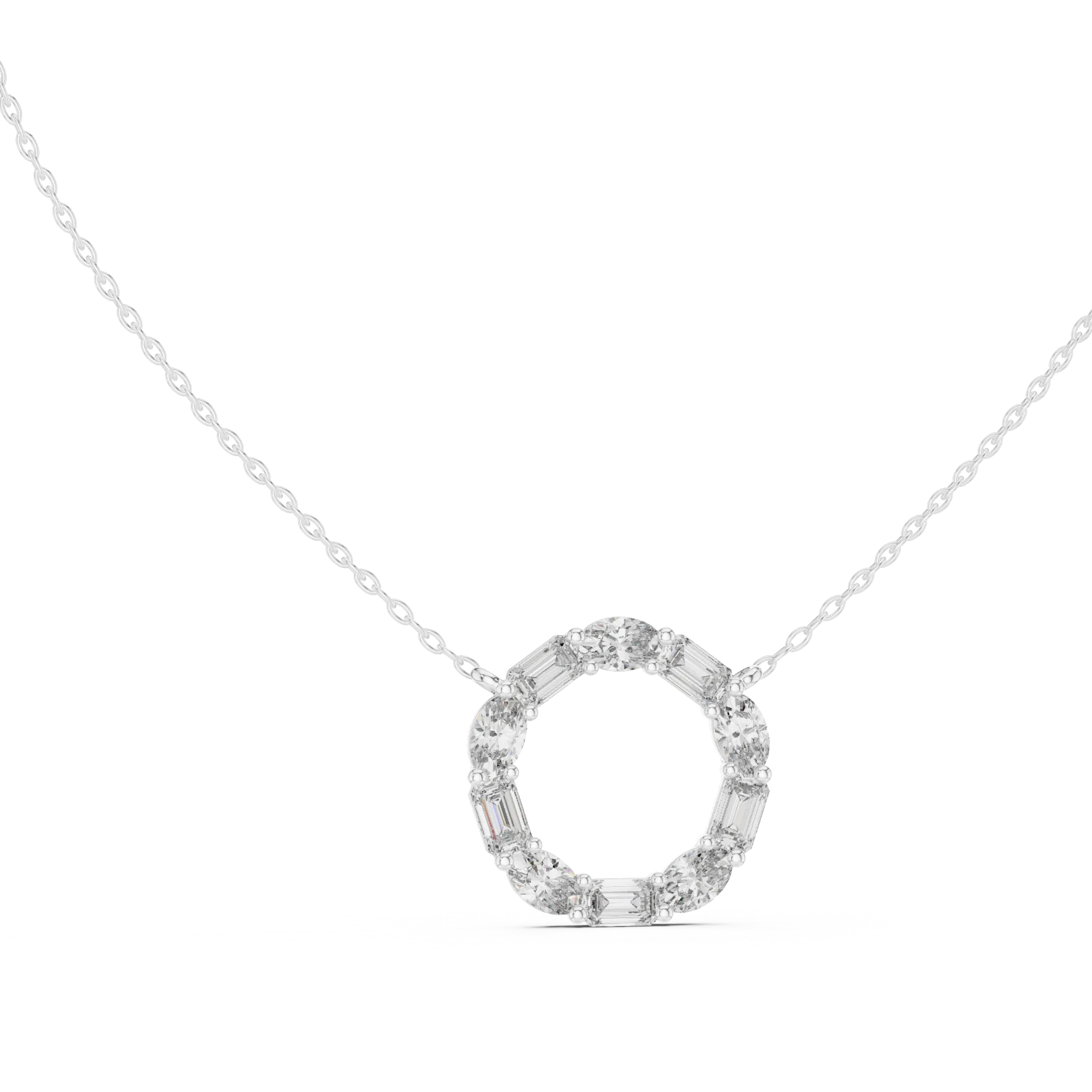 Oval Emerald Circle Fashion Pendant