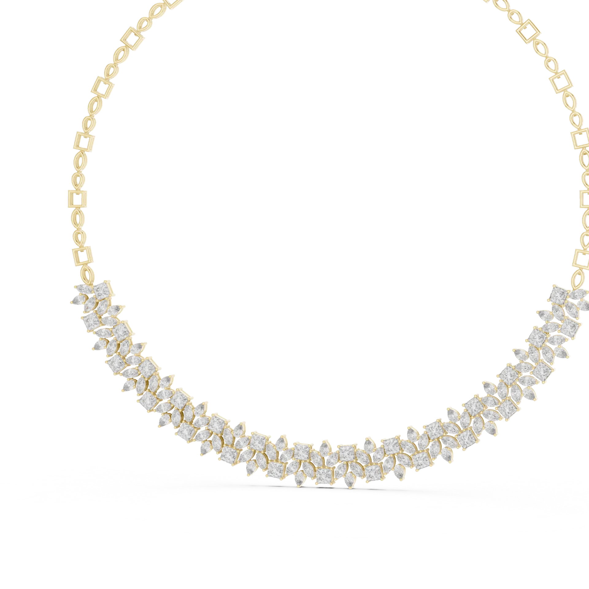 Princess Marquise Cluster Station Necklace