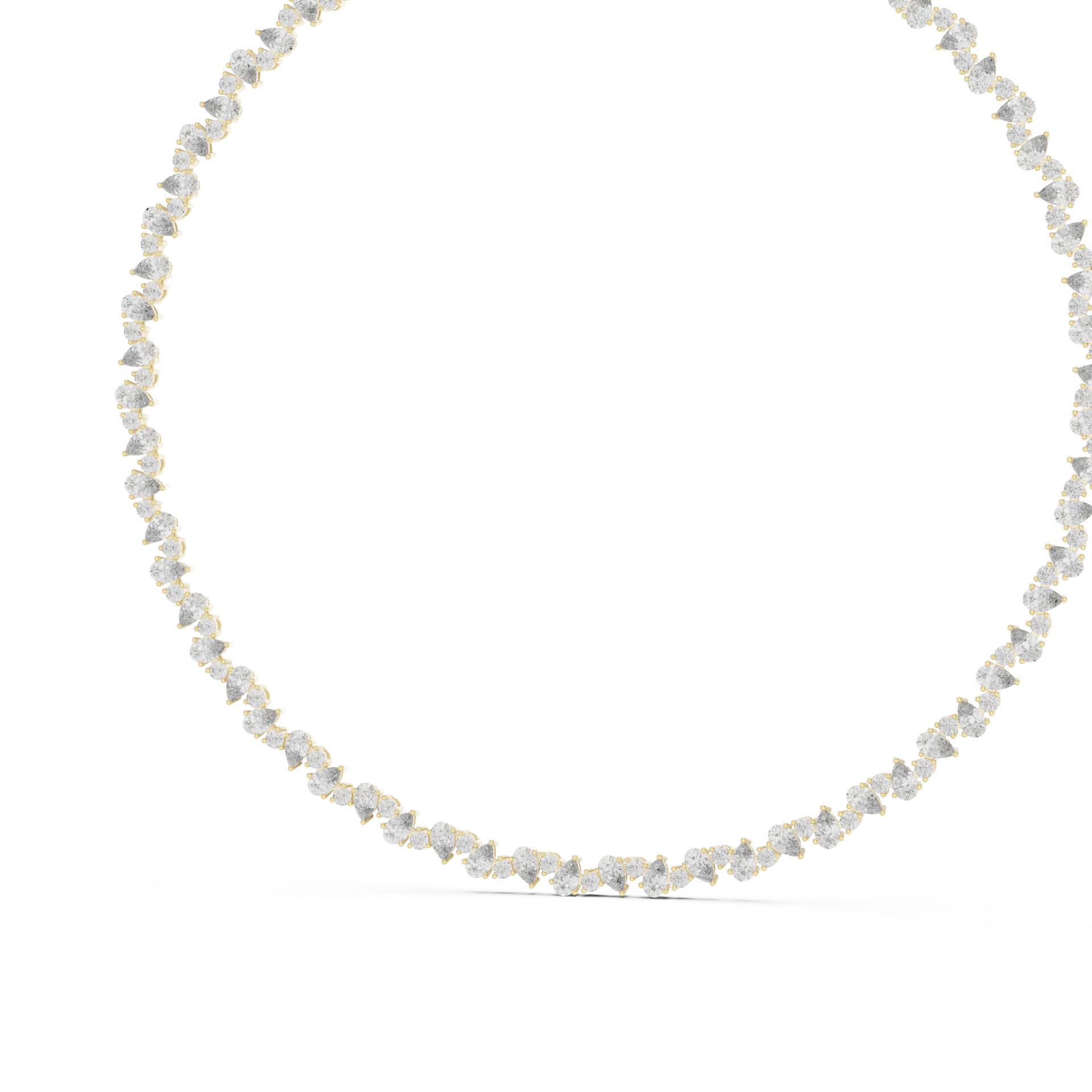 Toi-Et-Moi Pear Round Tennis Necklace