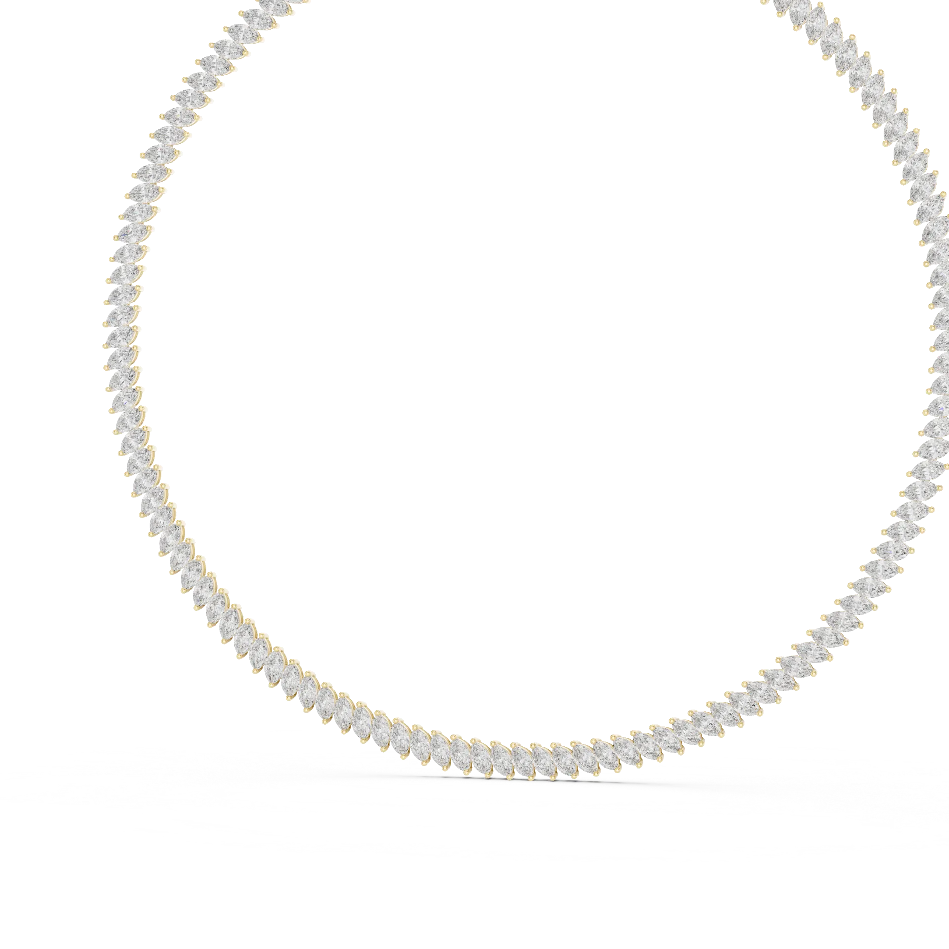 Marquise Cut Diamond Tennis Necklace