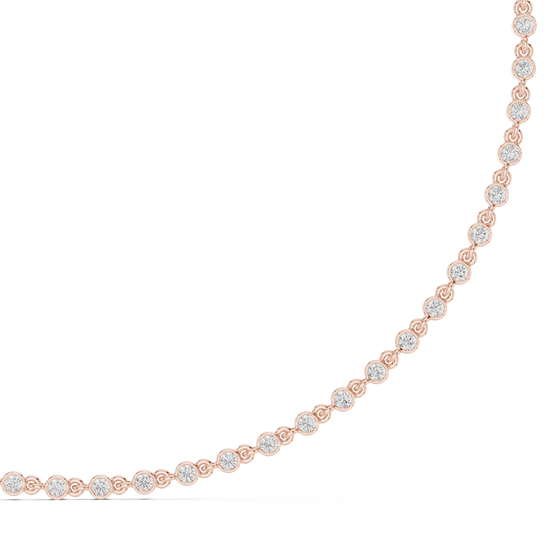 Bezel Set Round Tennis Necklace