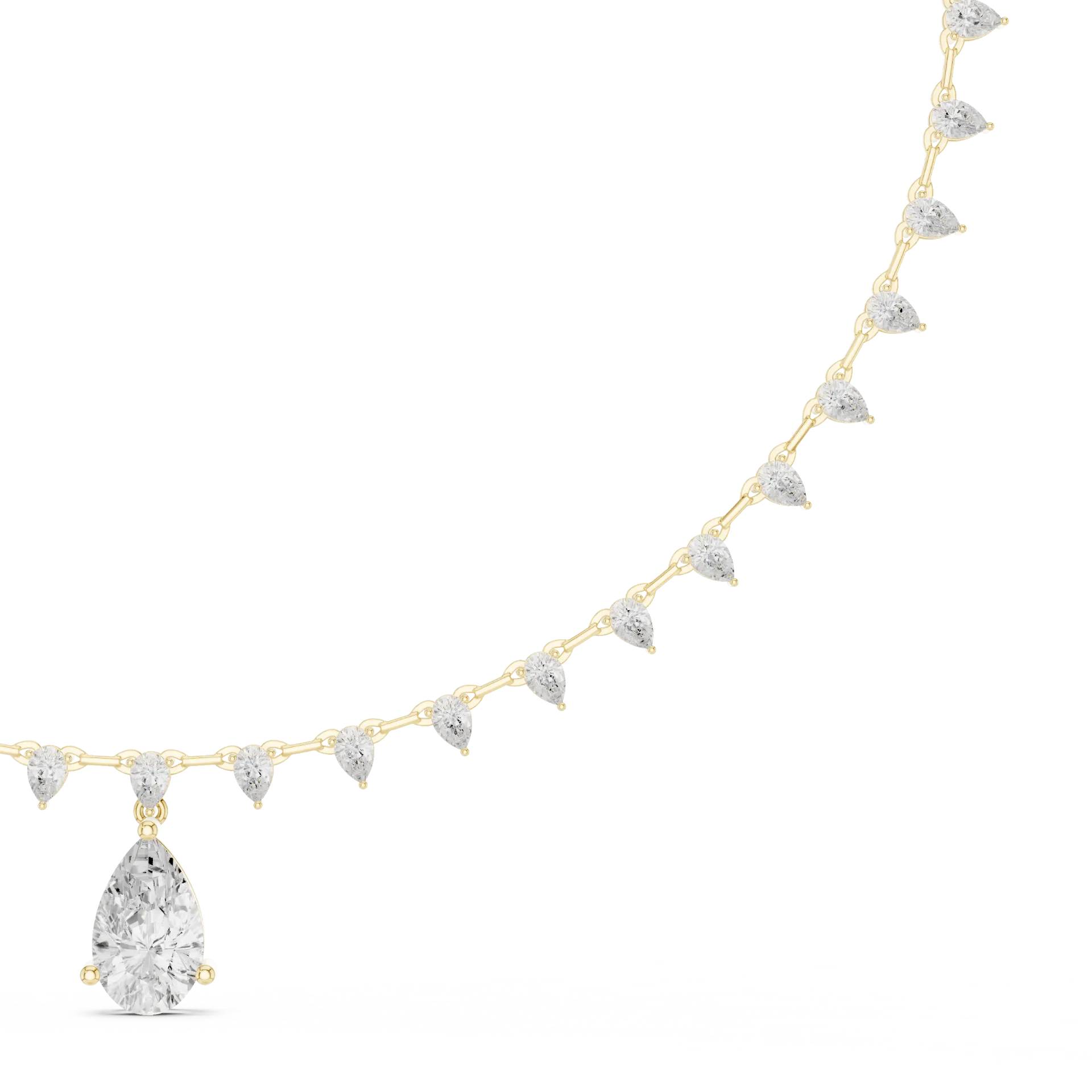 Pear Shape Diamond Fringe Necklace