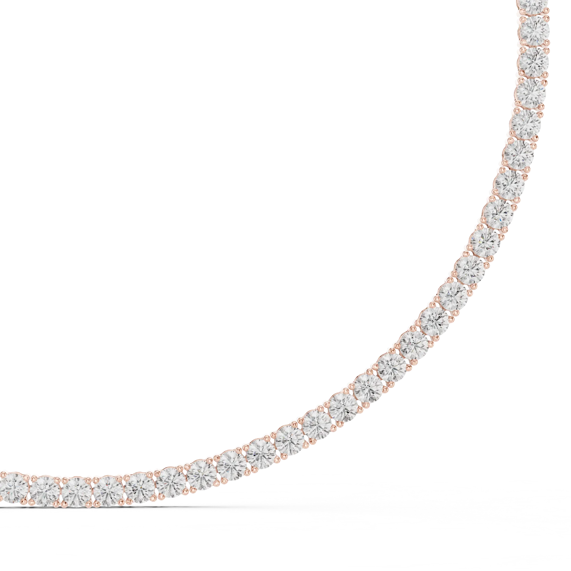 Classic Round Diamond Tennis Necklace
