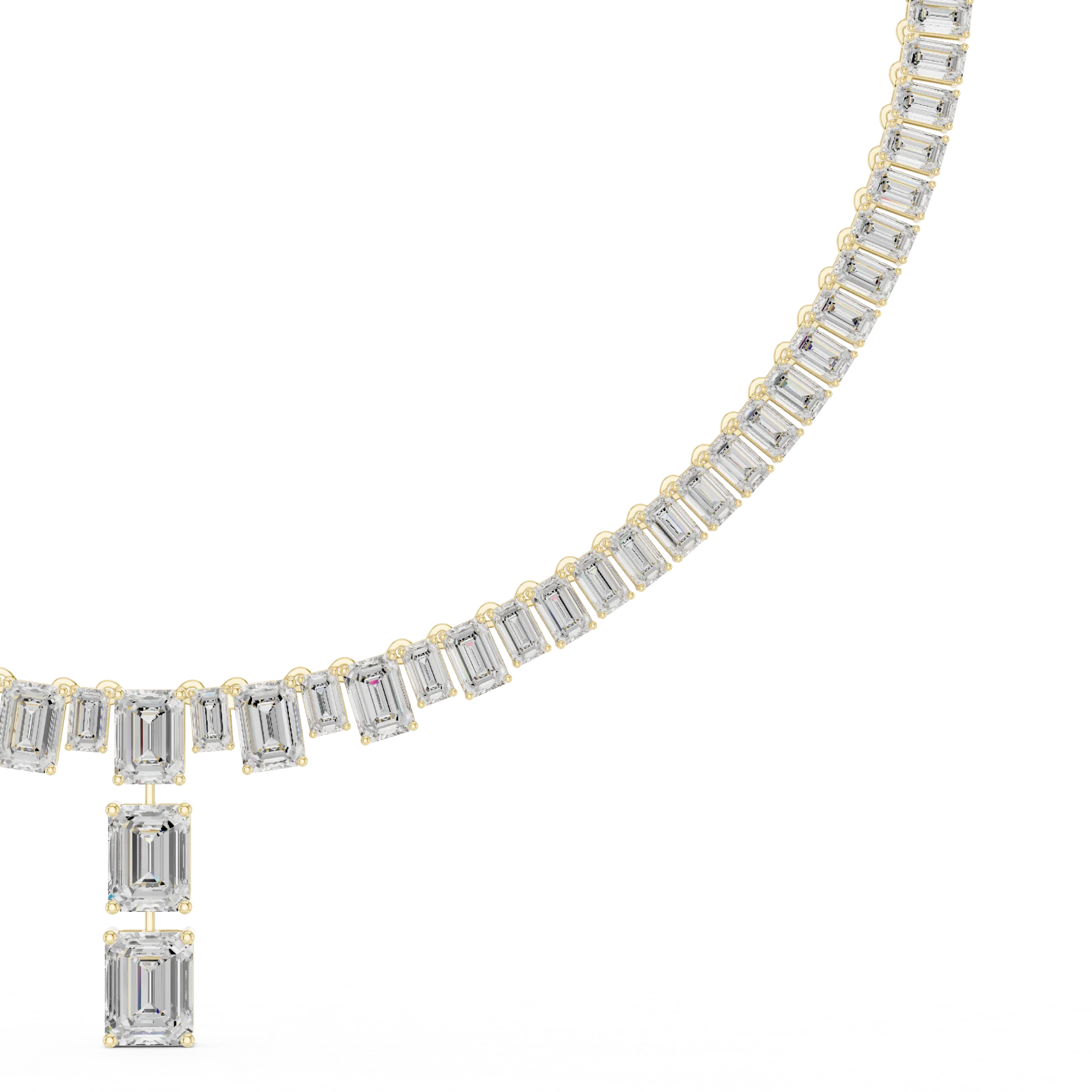 Graduated Emerald Diamond Tennis Necklace