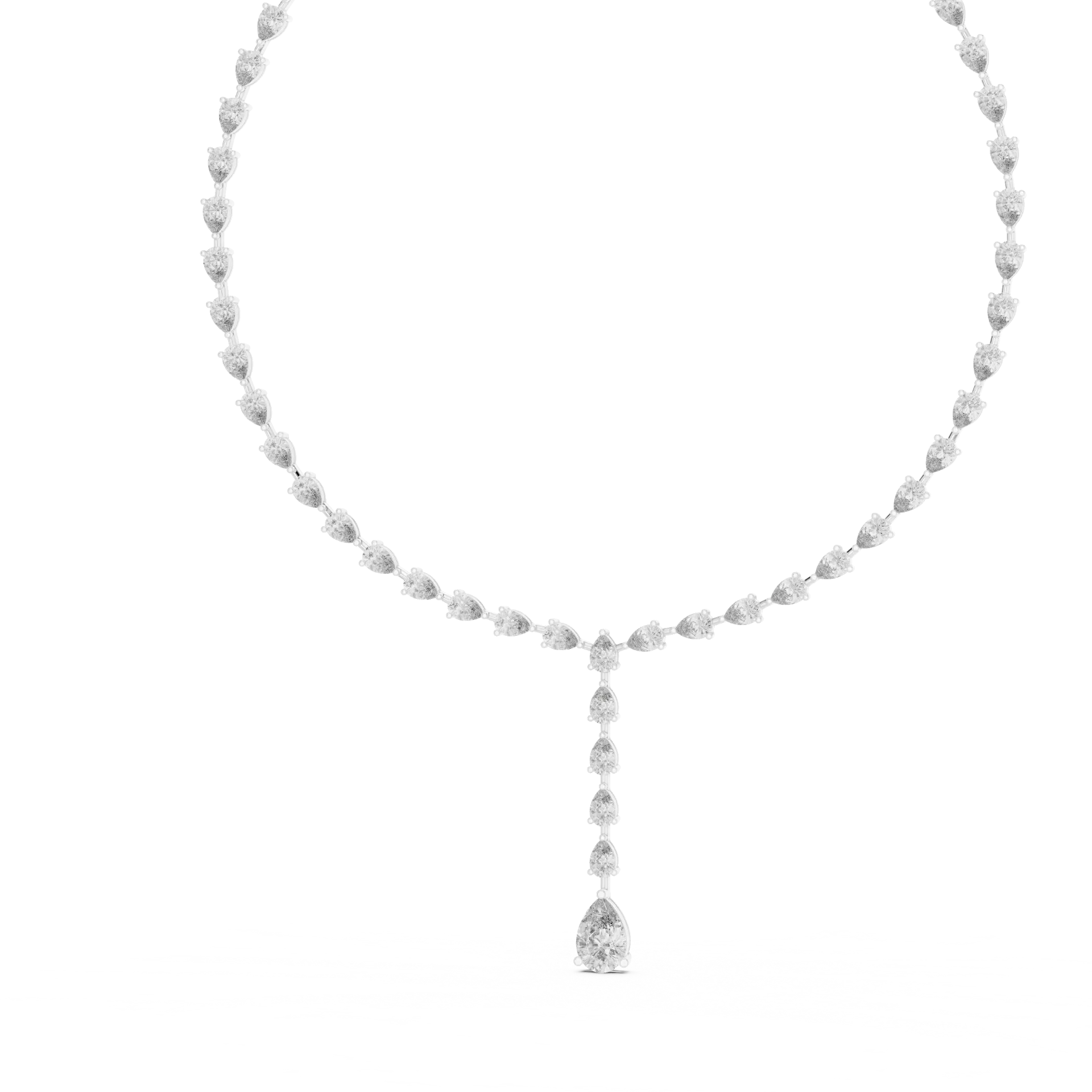 Pear Shape Diamond Drop Necklace