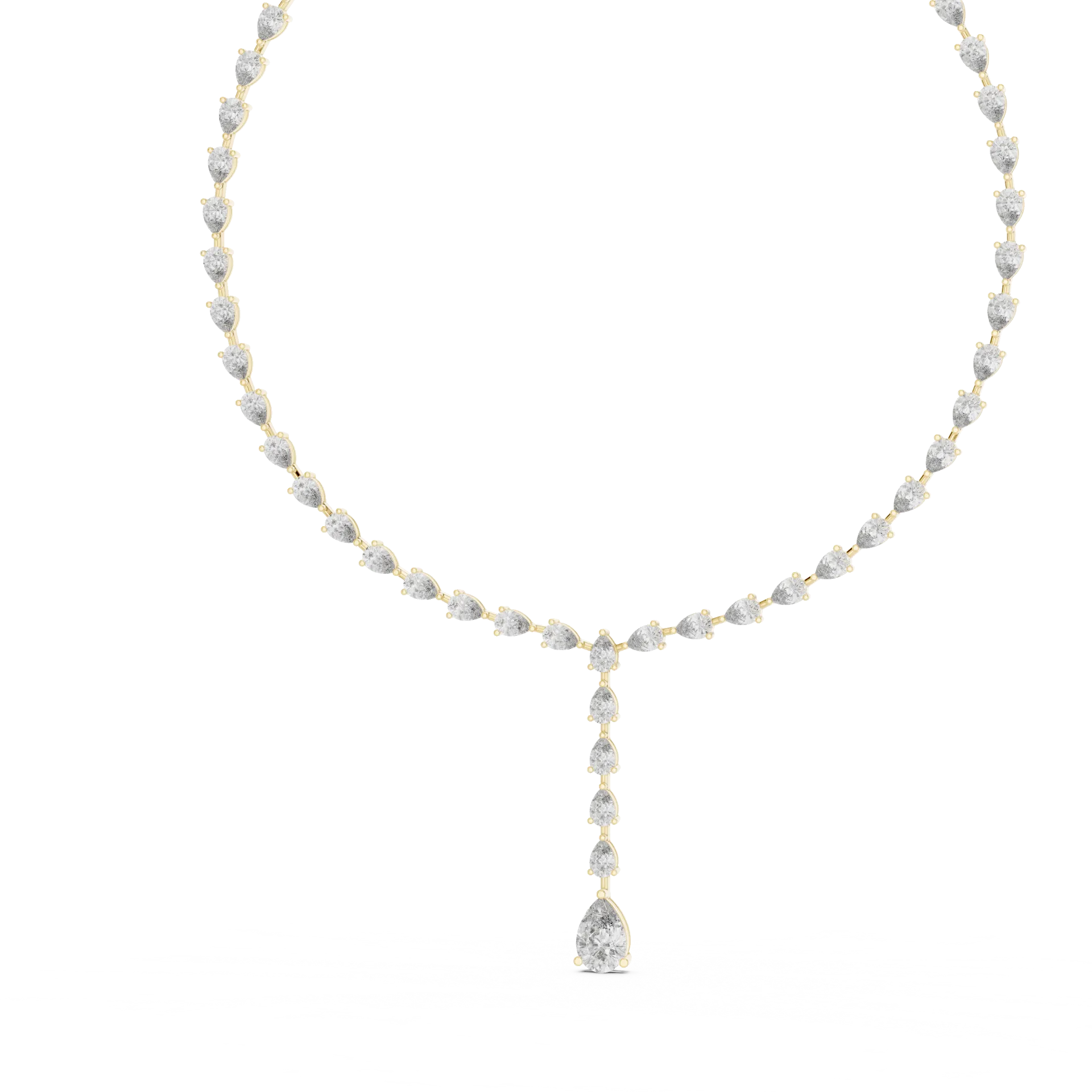 Pear Shape Diamond Drop Necklace