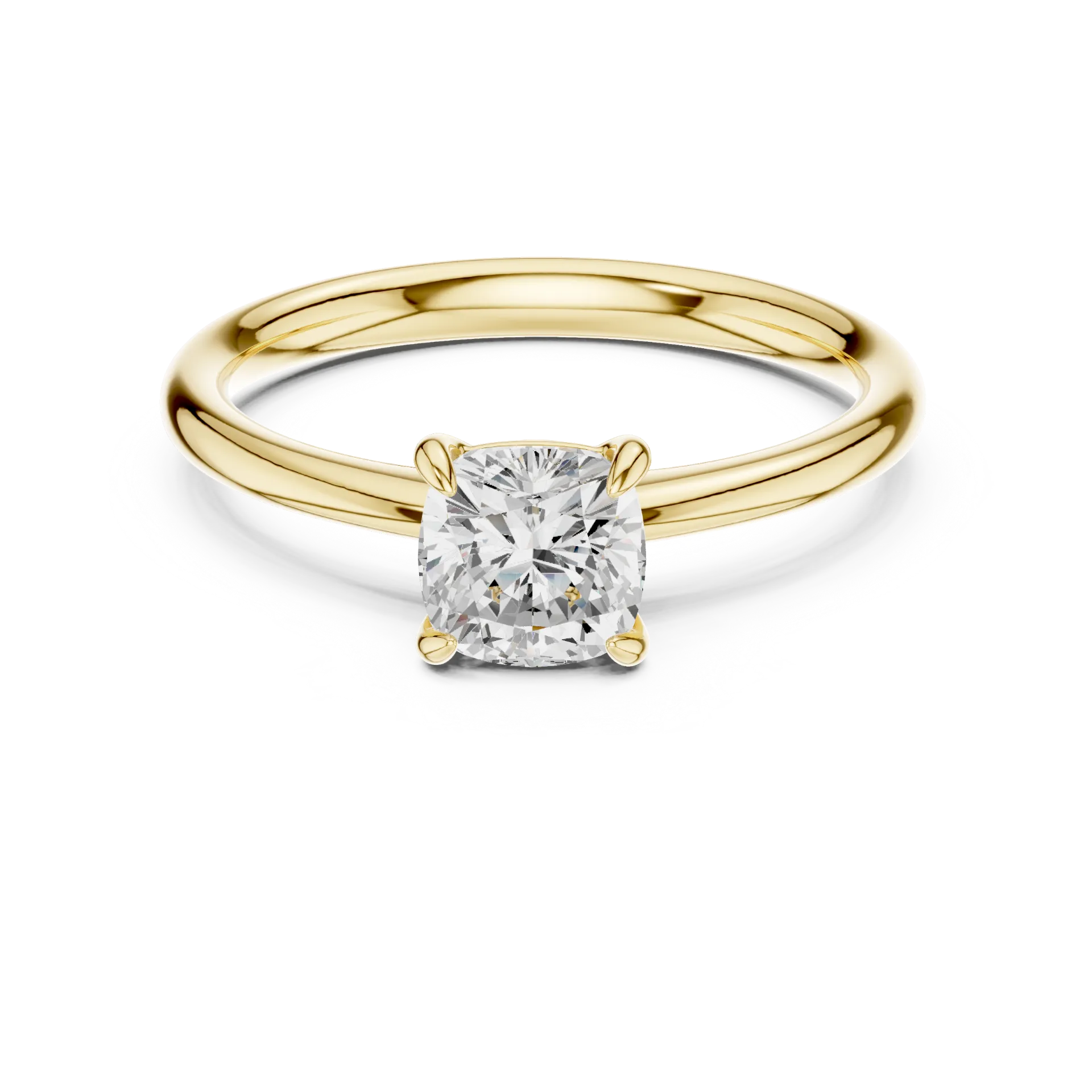 Resplendent Cushion Solitaire Ring