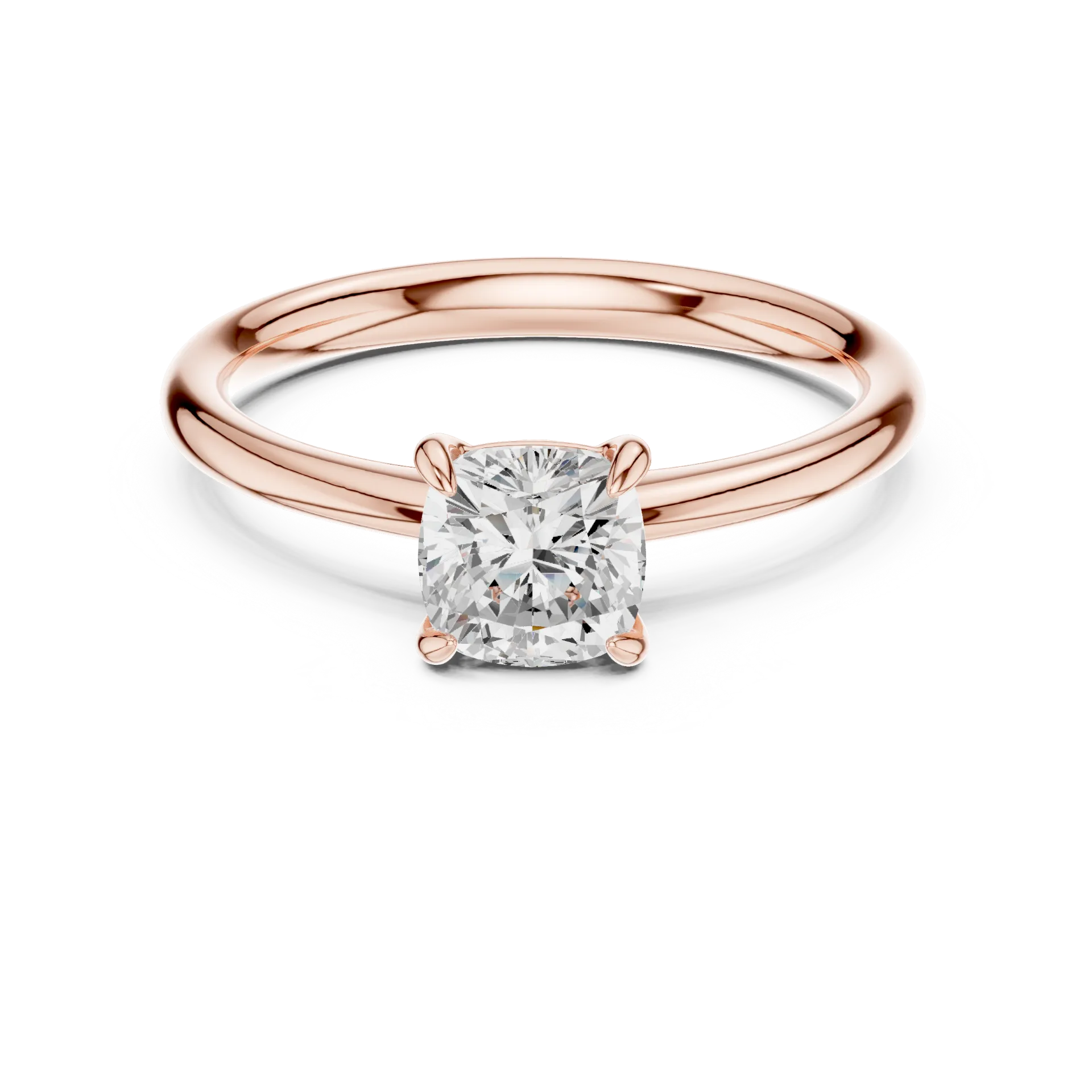 Resplendent Cushion Solitaire Ring