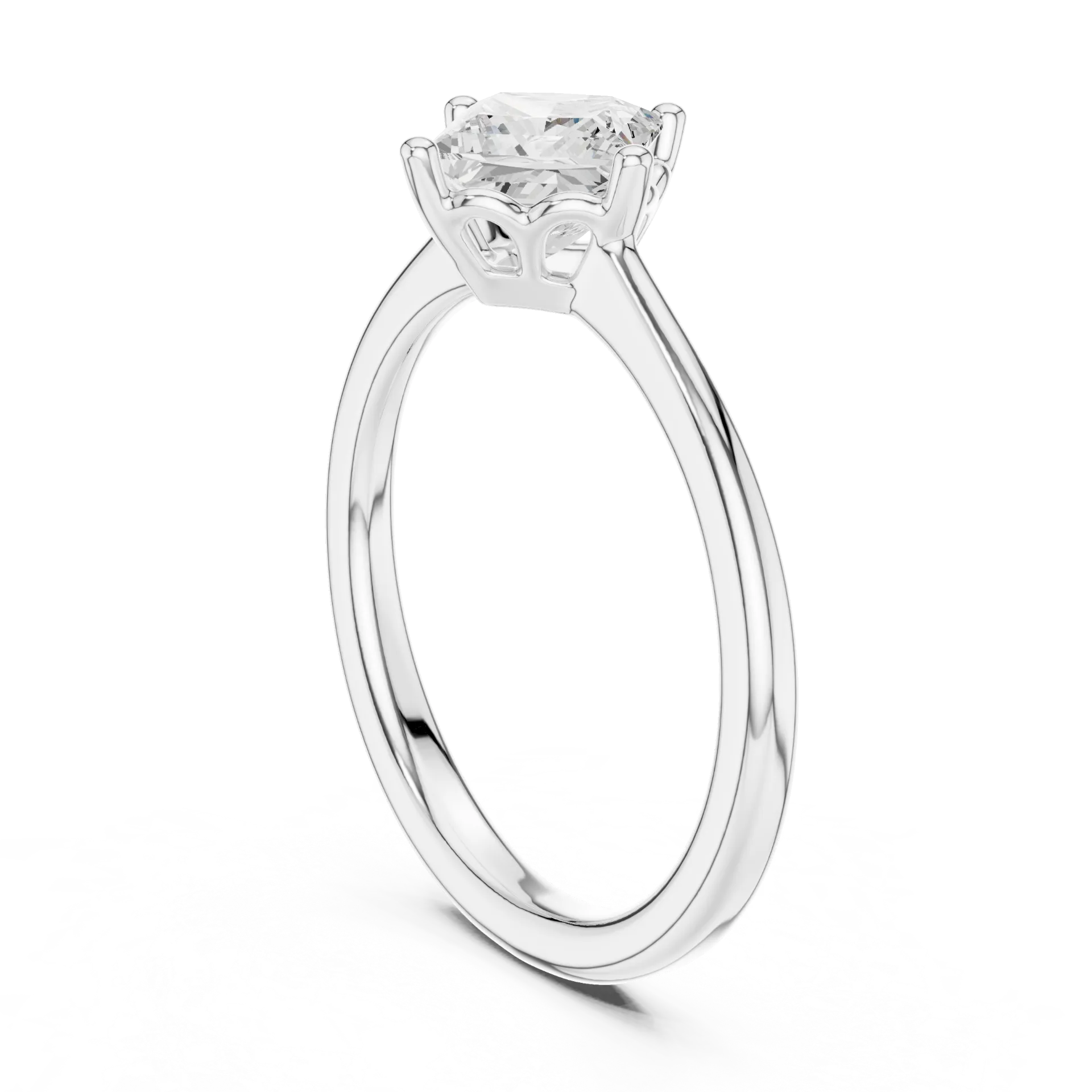 Lustrous Princess Solitaire Ring
