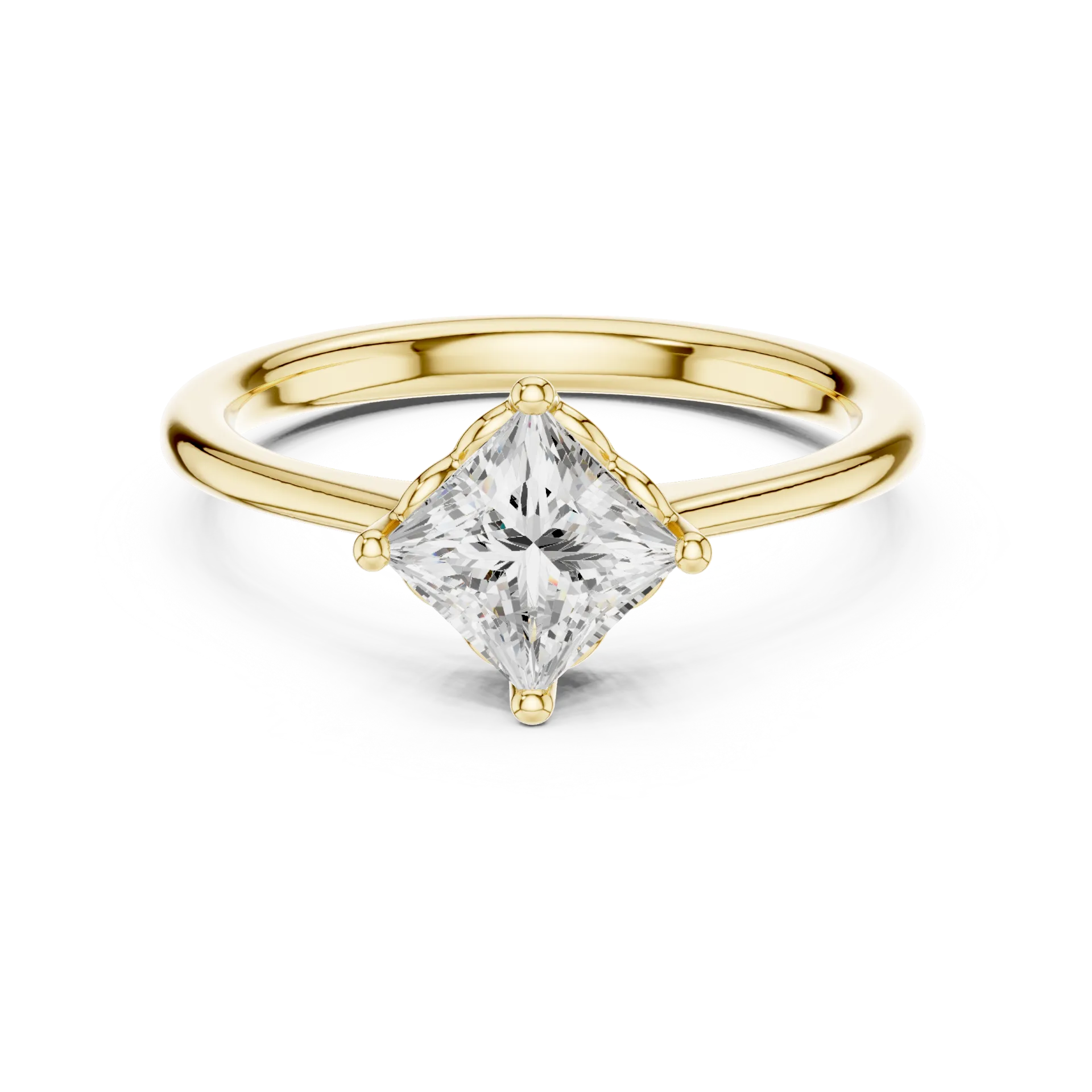 Lustrous Princess Solitaire Ring