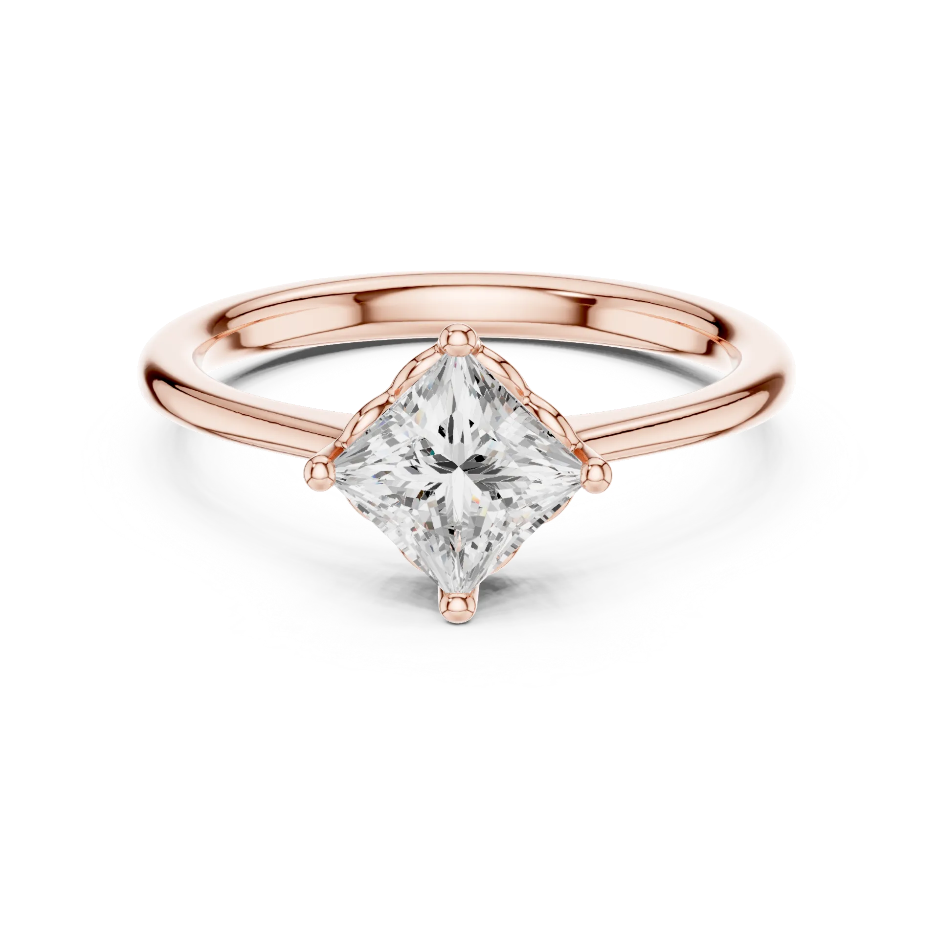 Lustrous Princess Solitaire Ring