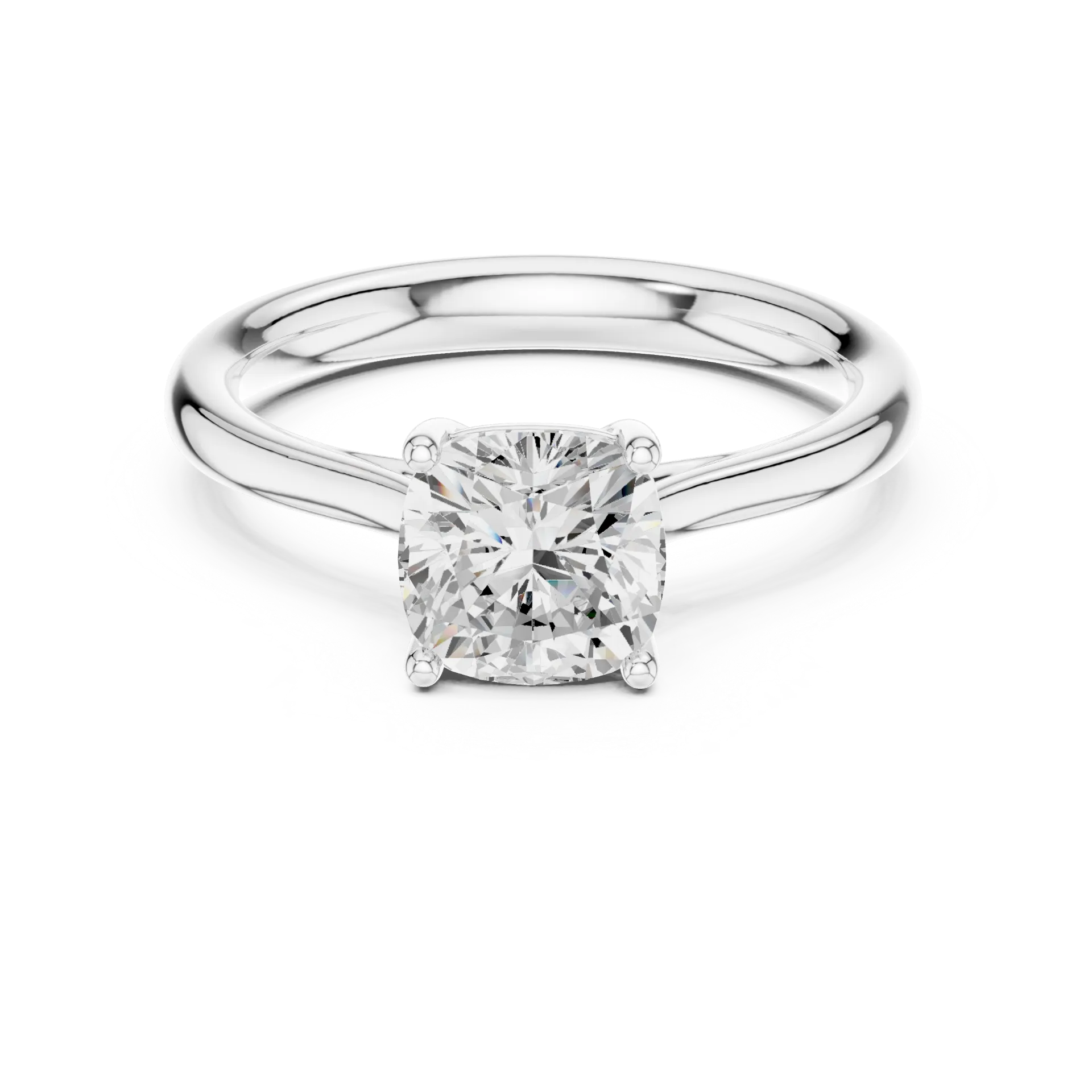 Opulent Cushion Diamond Solitaire Ring