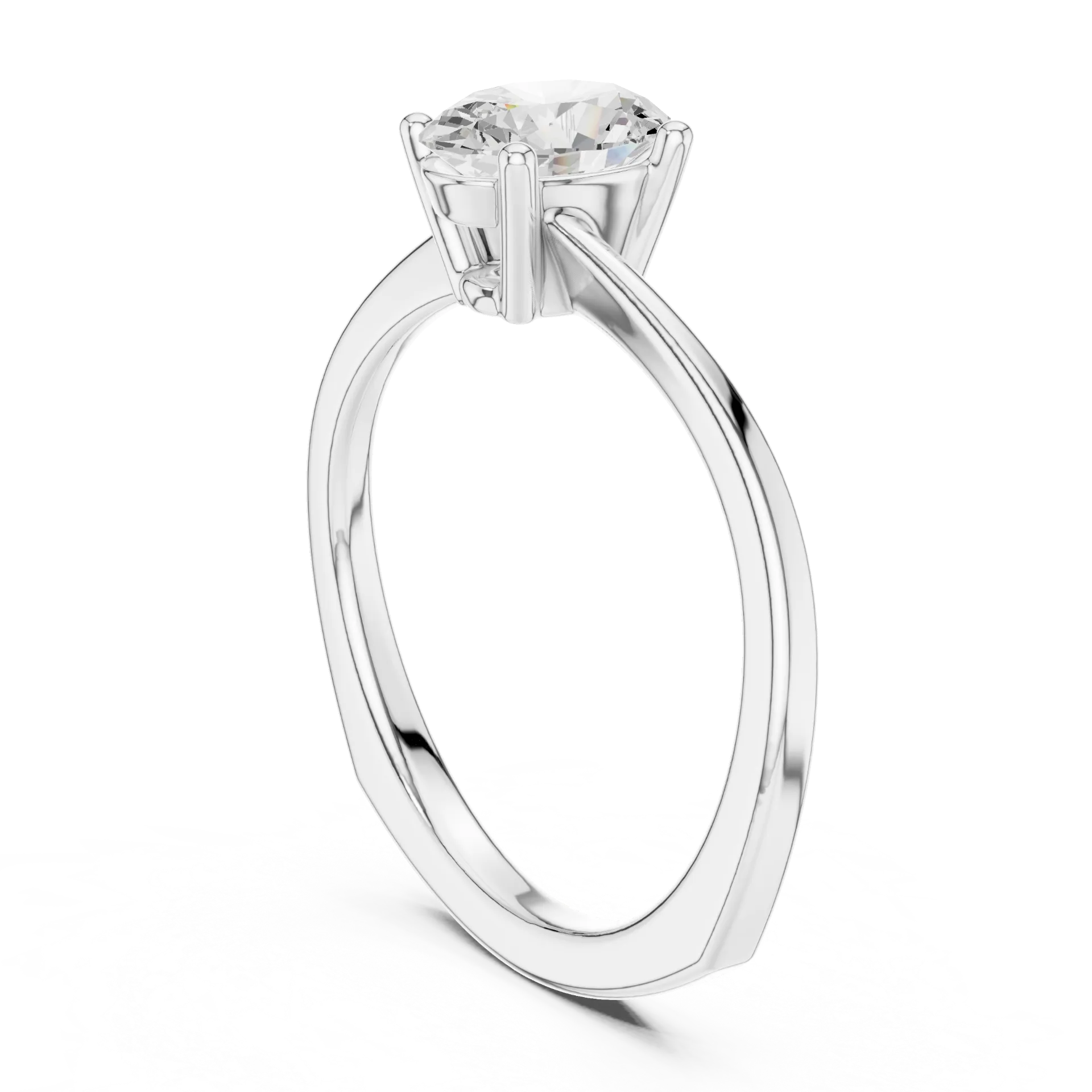 Radiant Oval Diamond Solitaire Ring