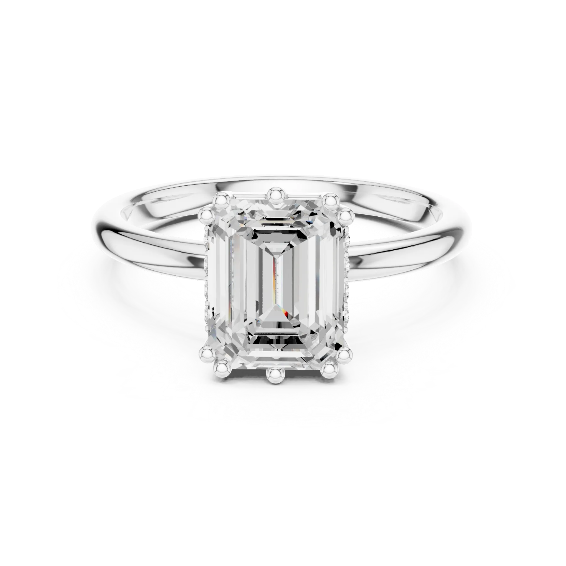 Majestic Emerald Diamond Solitaire Ring