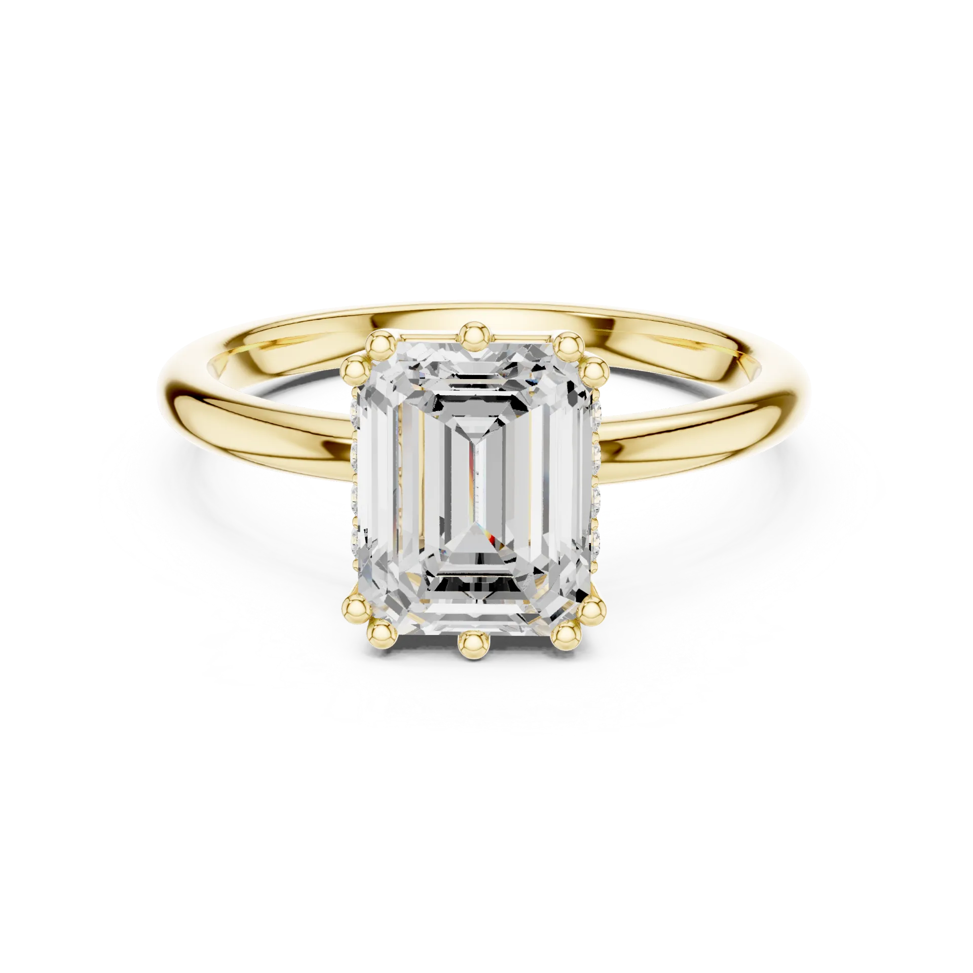 Majestic Emerald Diamond Solitaire Ring