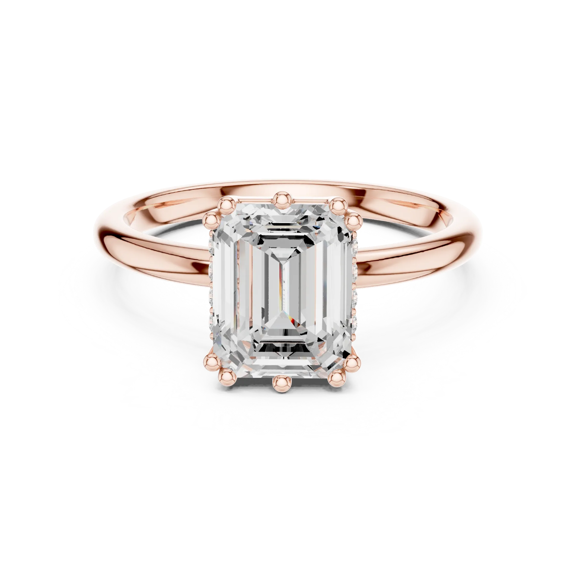 Majestic Emerald Diamond Solitaire Ring