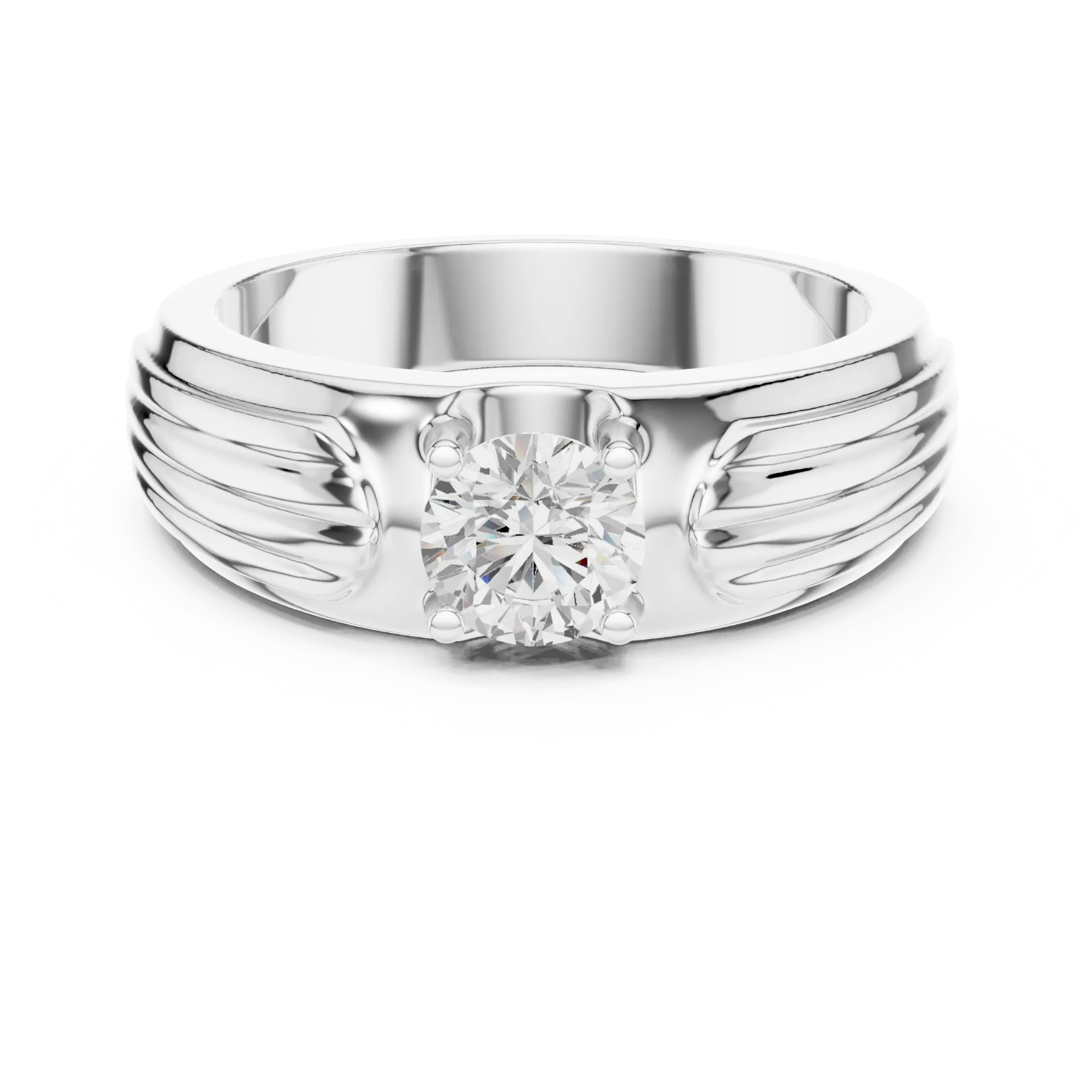 Valerio Fluted Solitaire Band