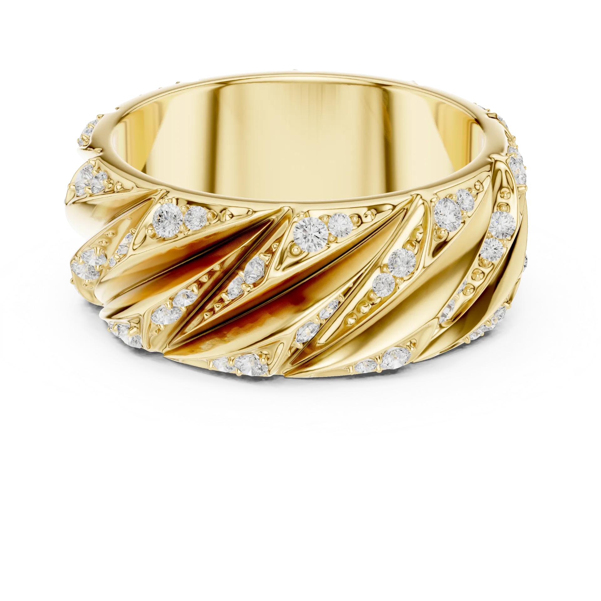 Spiral Fluted Diamond Band